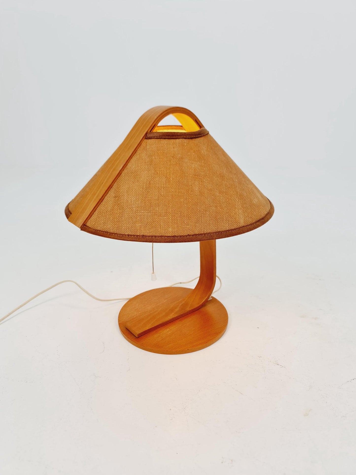 Vintage Danish wood large table lamp, By Domus 1960s/1970s