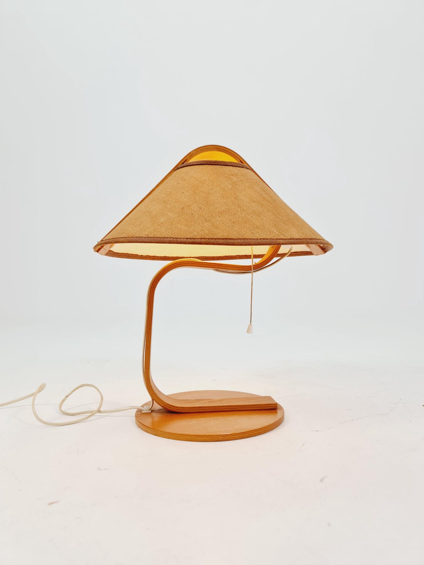 Vintage Danish wood large table lamp, By Domus 1960s/1970s