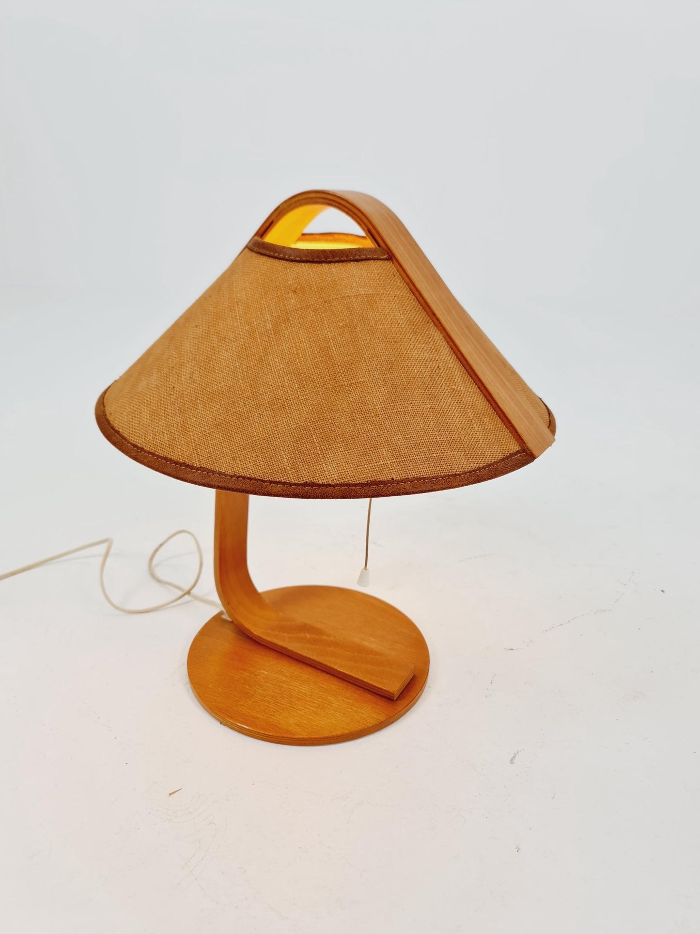 Vintage Danish wood large table lamp, By Domus 1960s/1970s