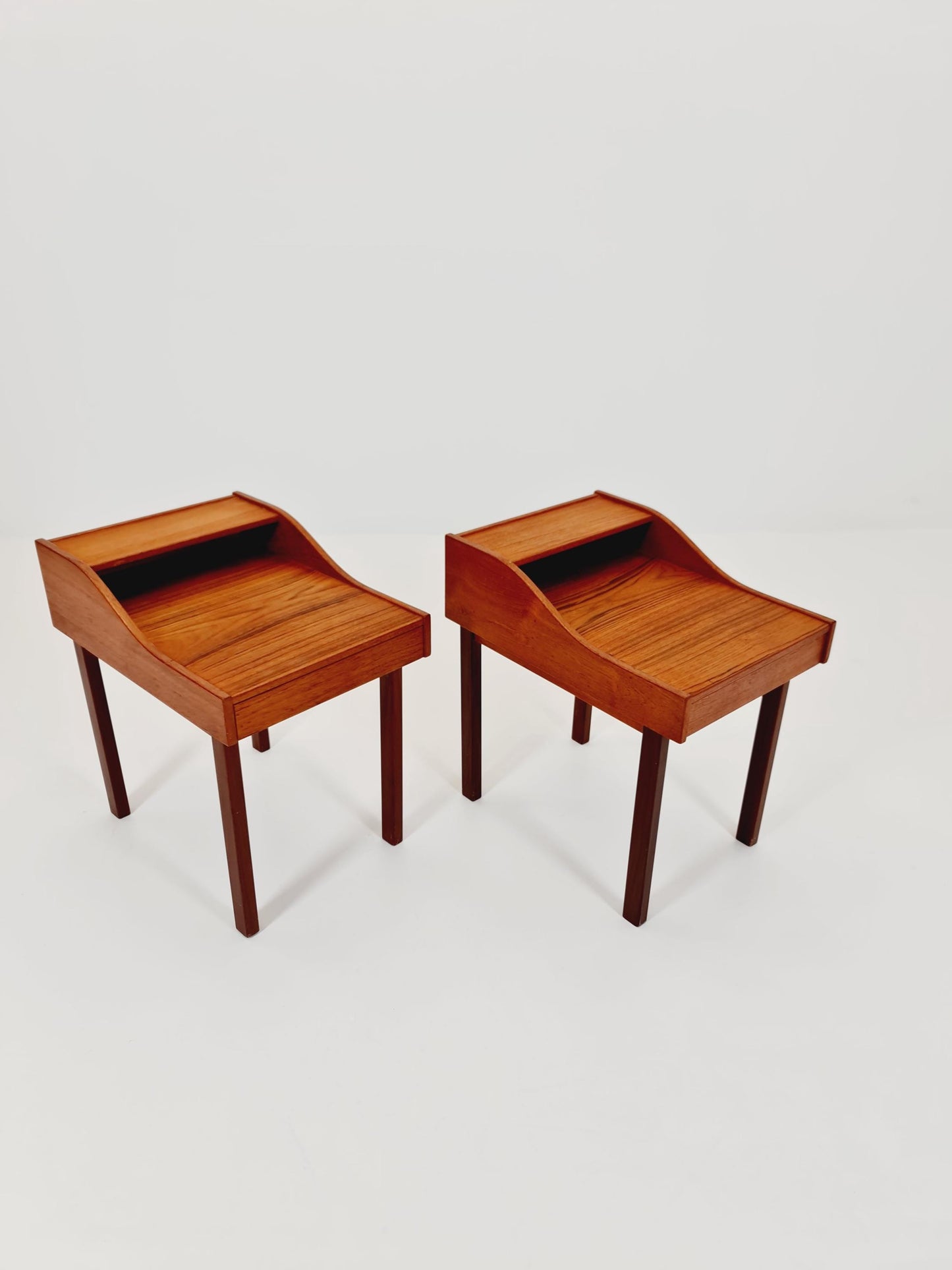 Rare Danish MidCentury teak nightstands / bedside tables, 1960s