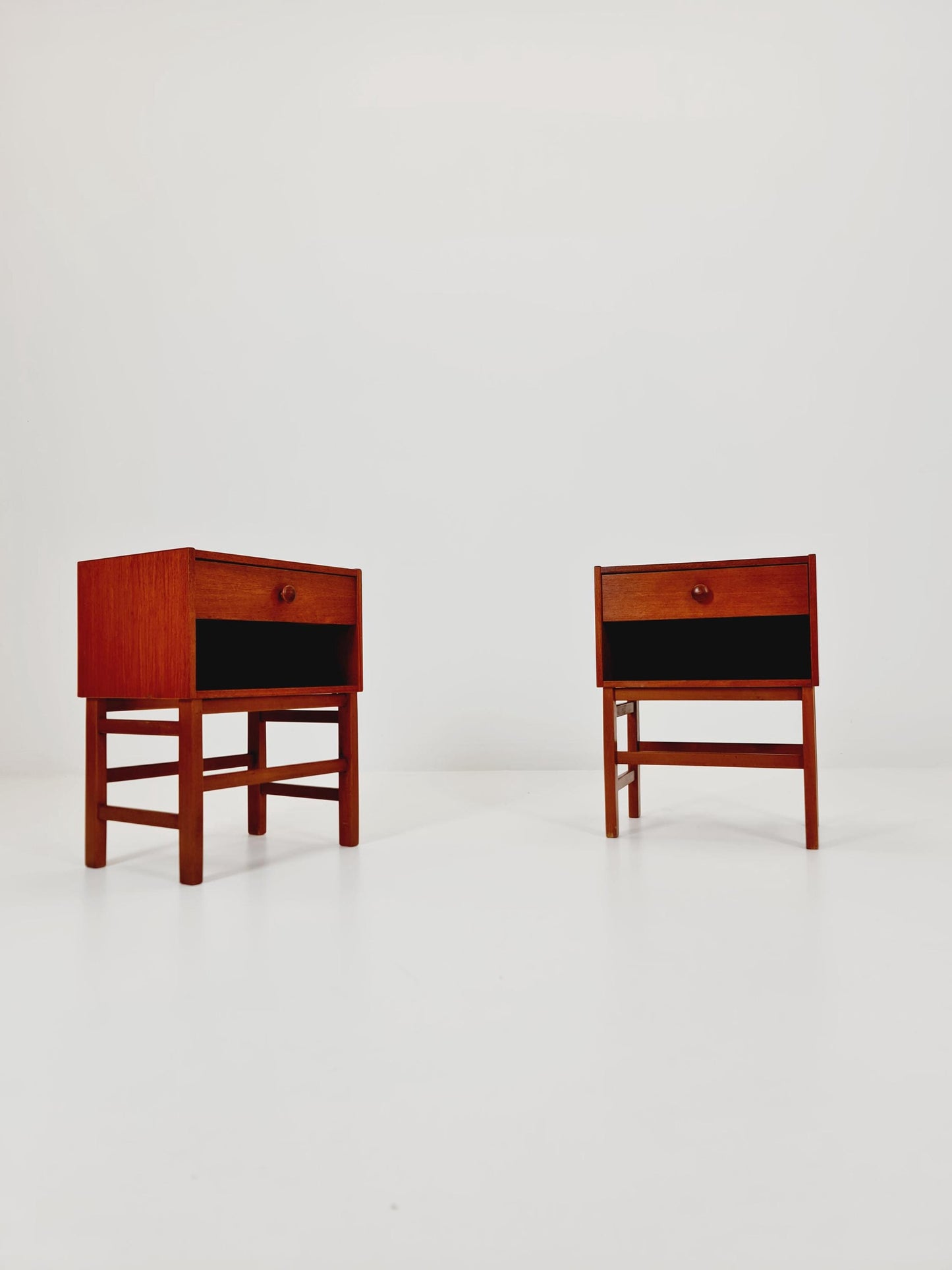 Rare Danish MidCentury teak nightstands / bedside tables, 1960s
