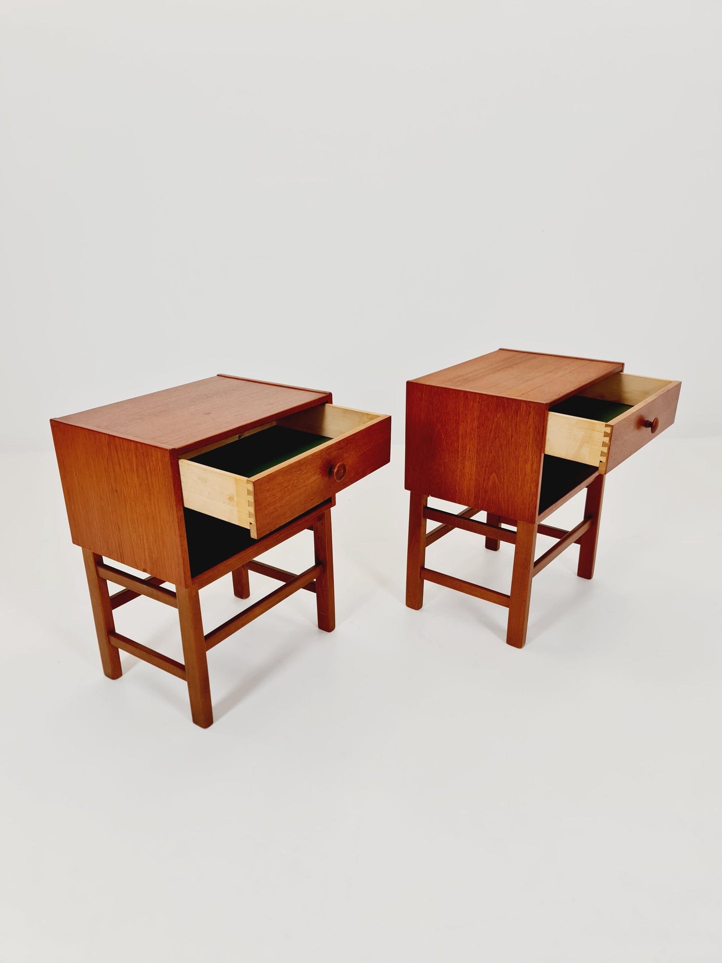 Rare Danish MidCentury teak nightstands / bedside tables, 1960s