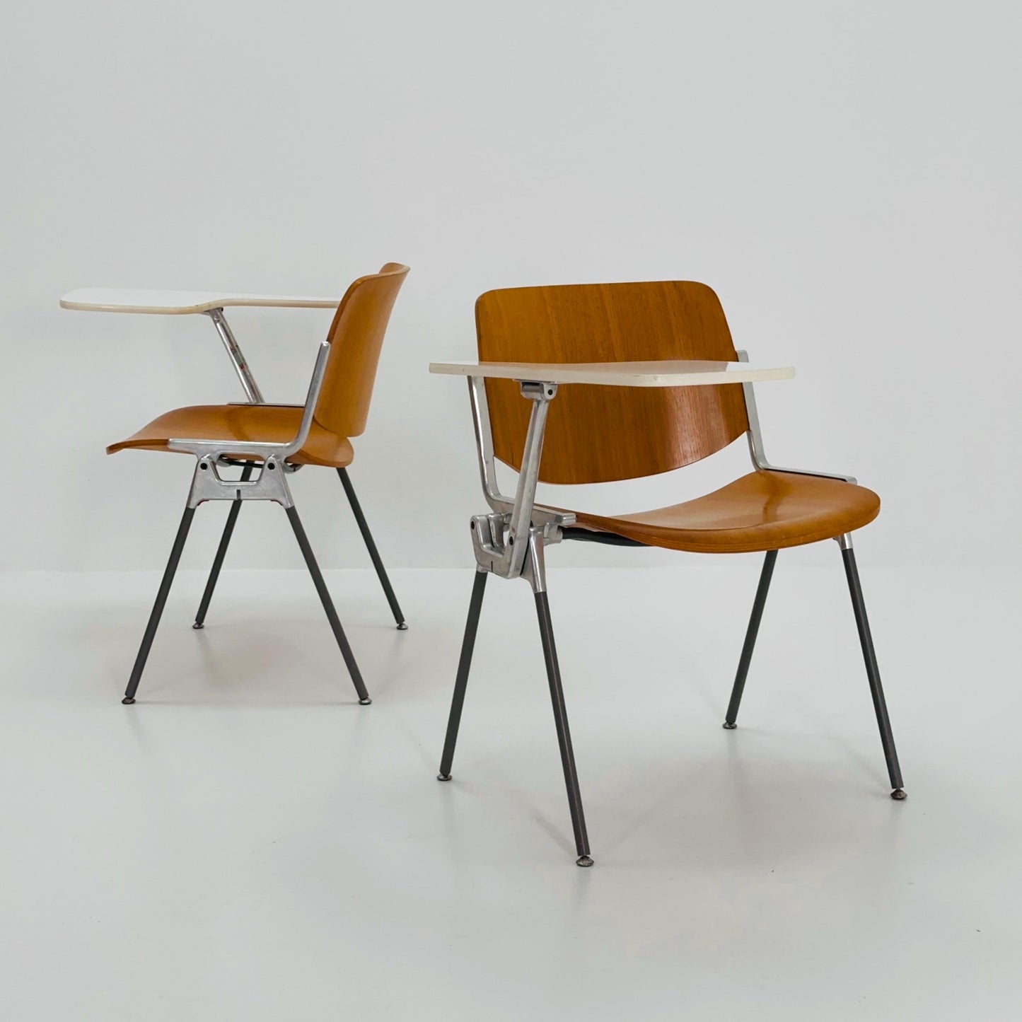 Set of 2 Mid century Stacking desk chairs by Giancarlo Piretti for Anomima Castelli ,Italy 1960s