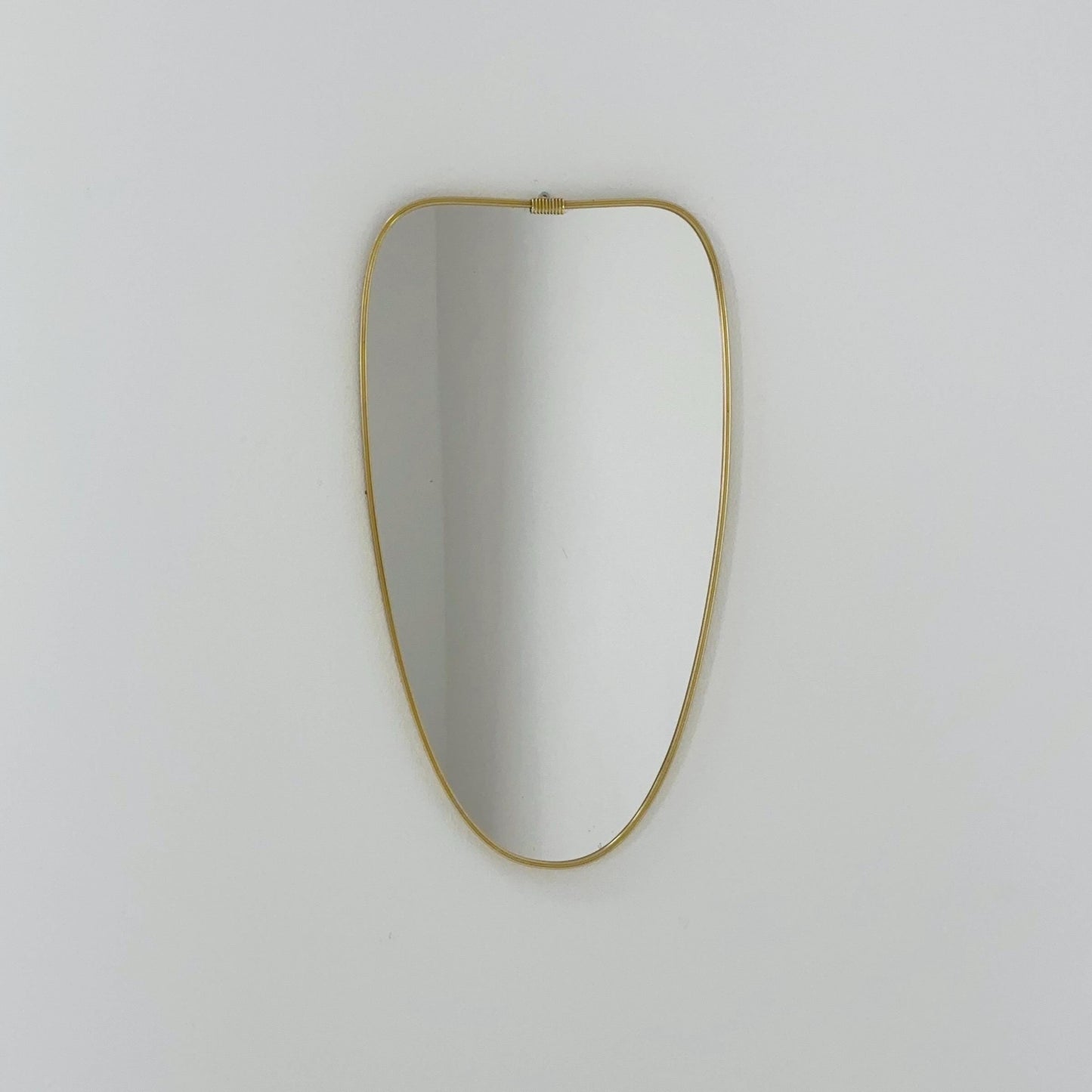 Mid Century asymmetric German brass Original kidney wall mirror from the 60s model number 984 Germsny 1960s