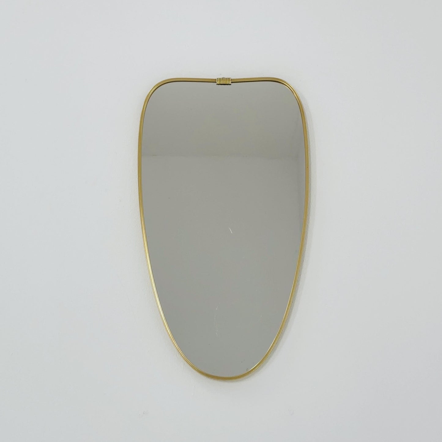 Mid Century asymmetric German brass Original kidney wall mirror from the 60s model number 984 Germsny 1960s