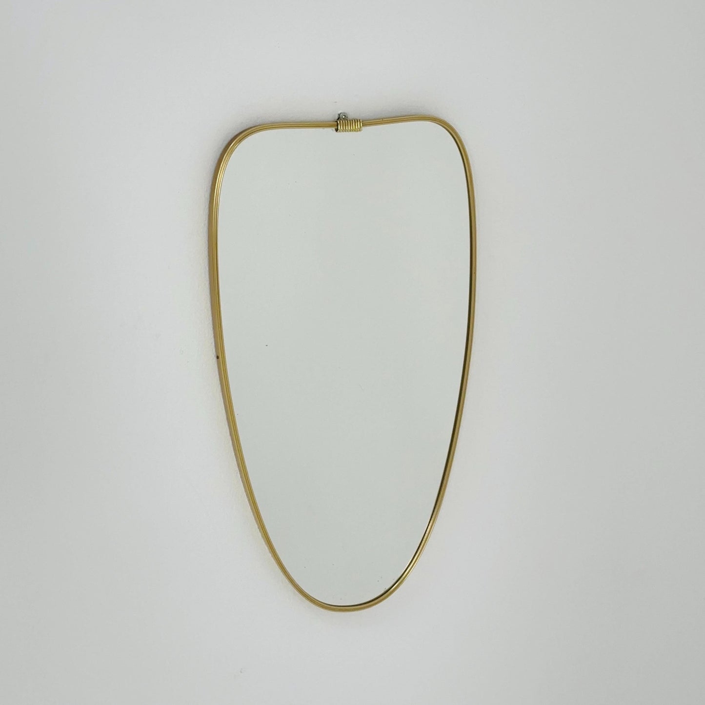 Mid Century asymmetric German brass Original kidney wall mirror from the 60s model number 984 Germsny 1960s