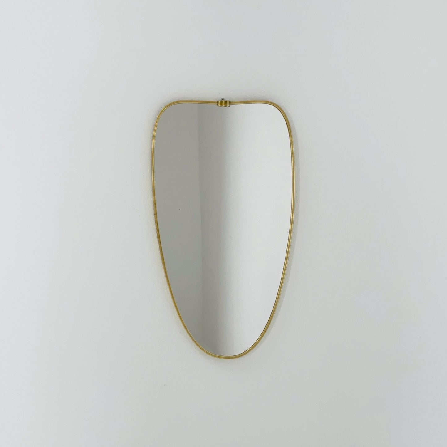 Mid Century asymmetric German brass Original kidney wall mirror from the 60s model number 984 Germsny 1960s