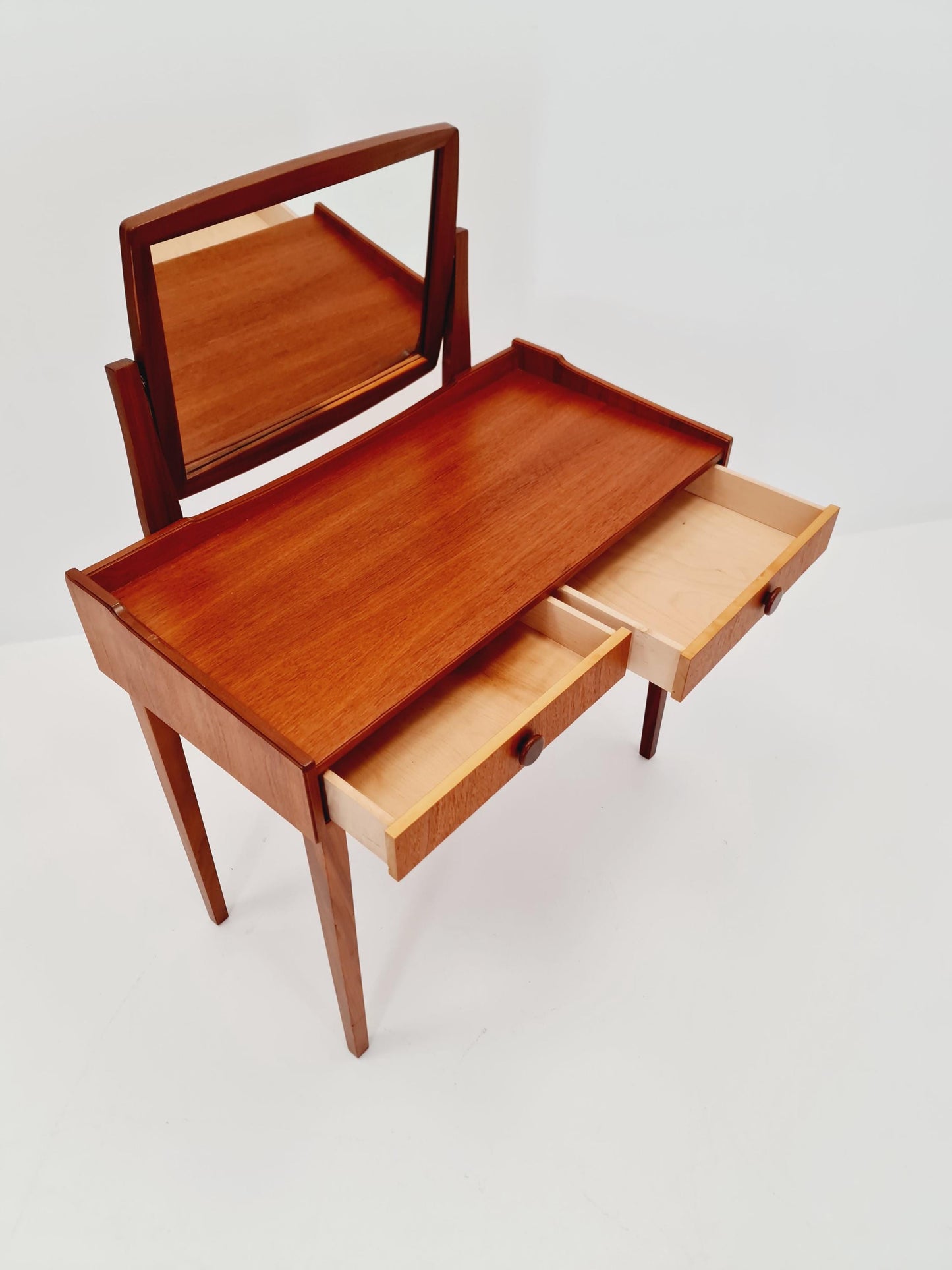 Mid Century Modern Danish Teak vanity table/ make up table by Fröseke for AB nybrofabriken, 1960s