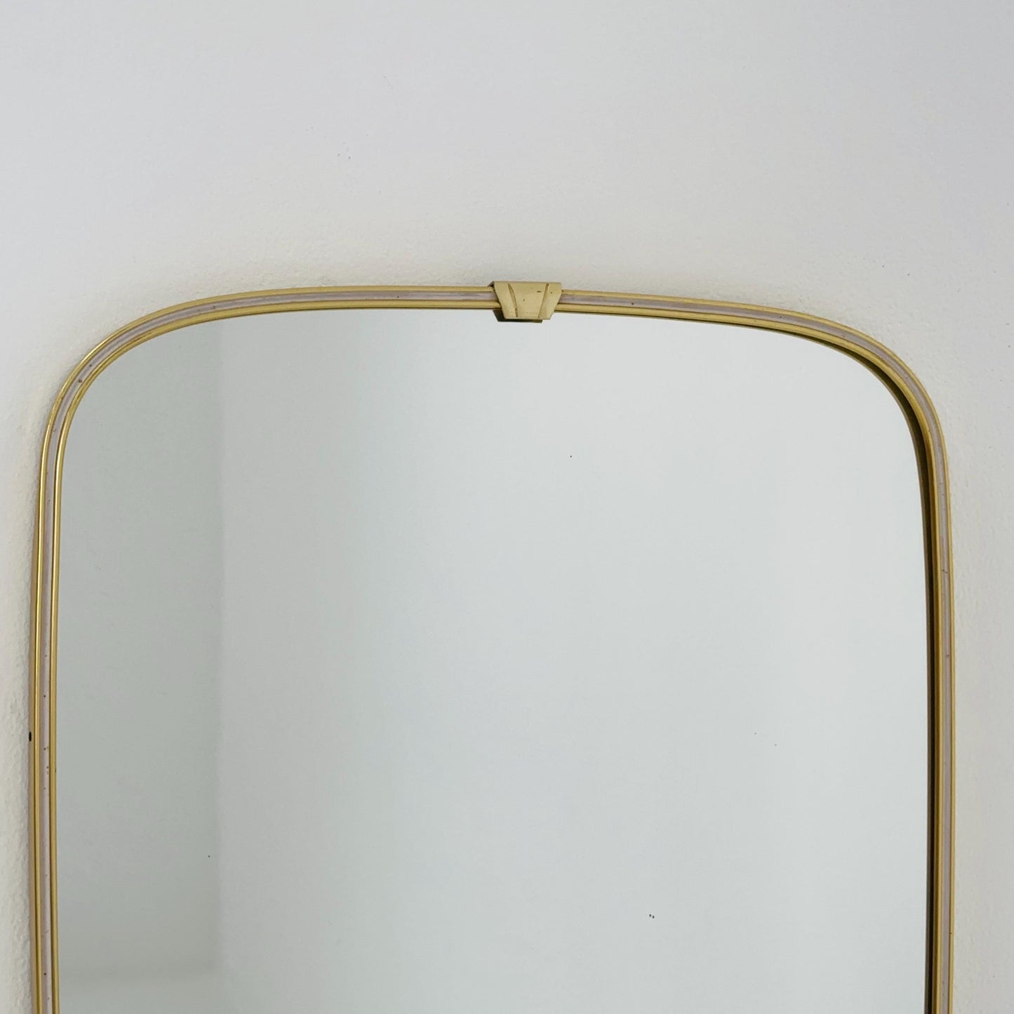 Mid Century asymmetric Original kidney wall mirror by schon form Germany 60s
