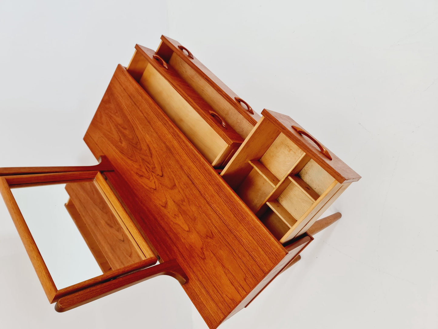 Mid Century Modern Danish Teak vanity table/ make up, 1960s
