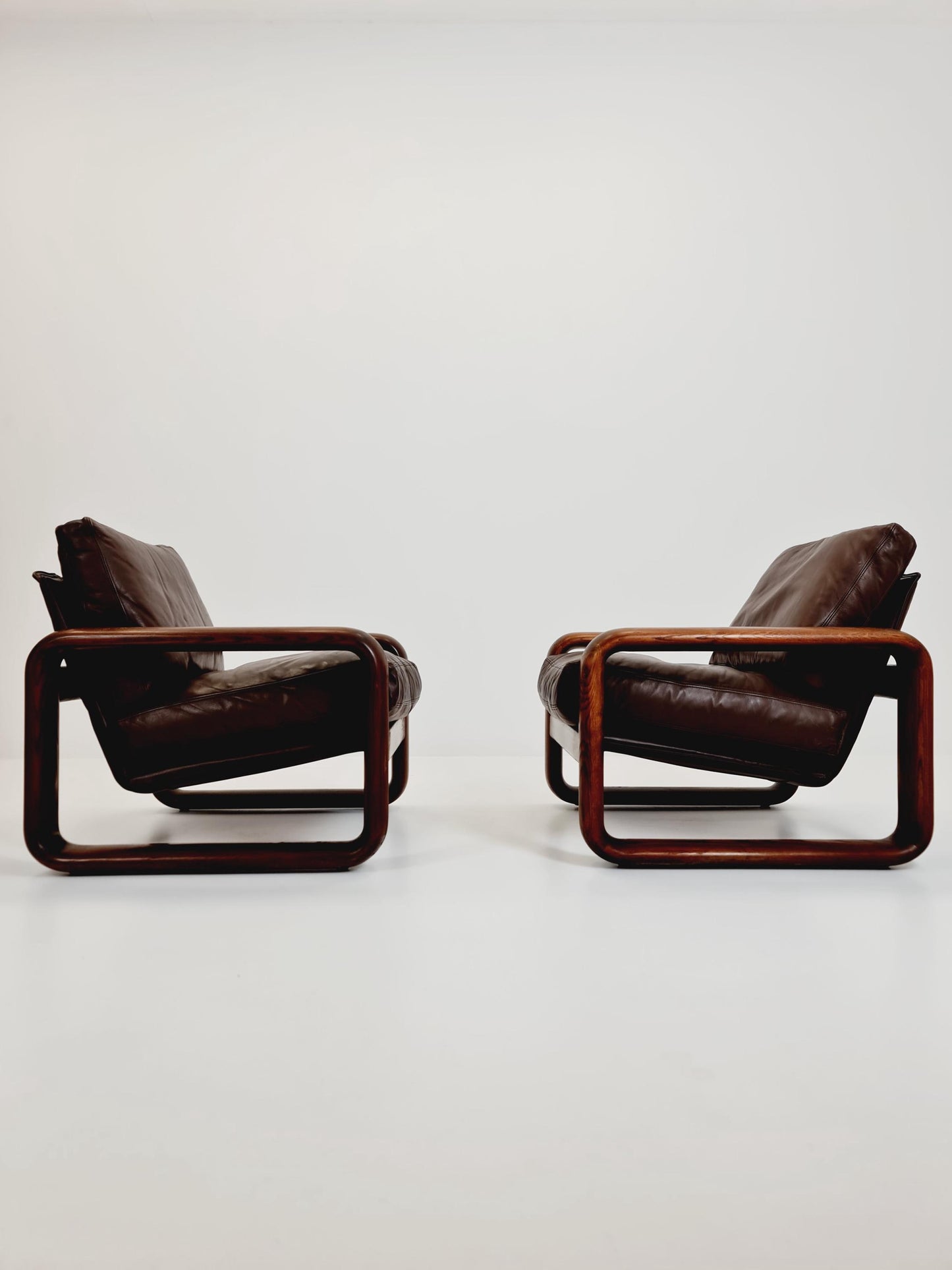 Rare Mid century German easy lounge chairs by Burkhard Vogtherr for Rosenthal 1970s , Set of 2
