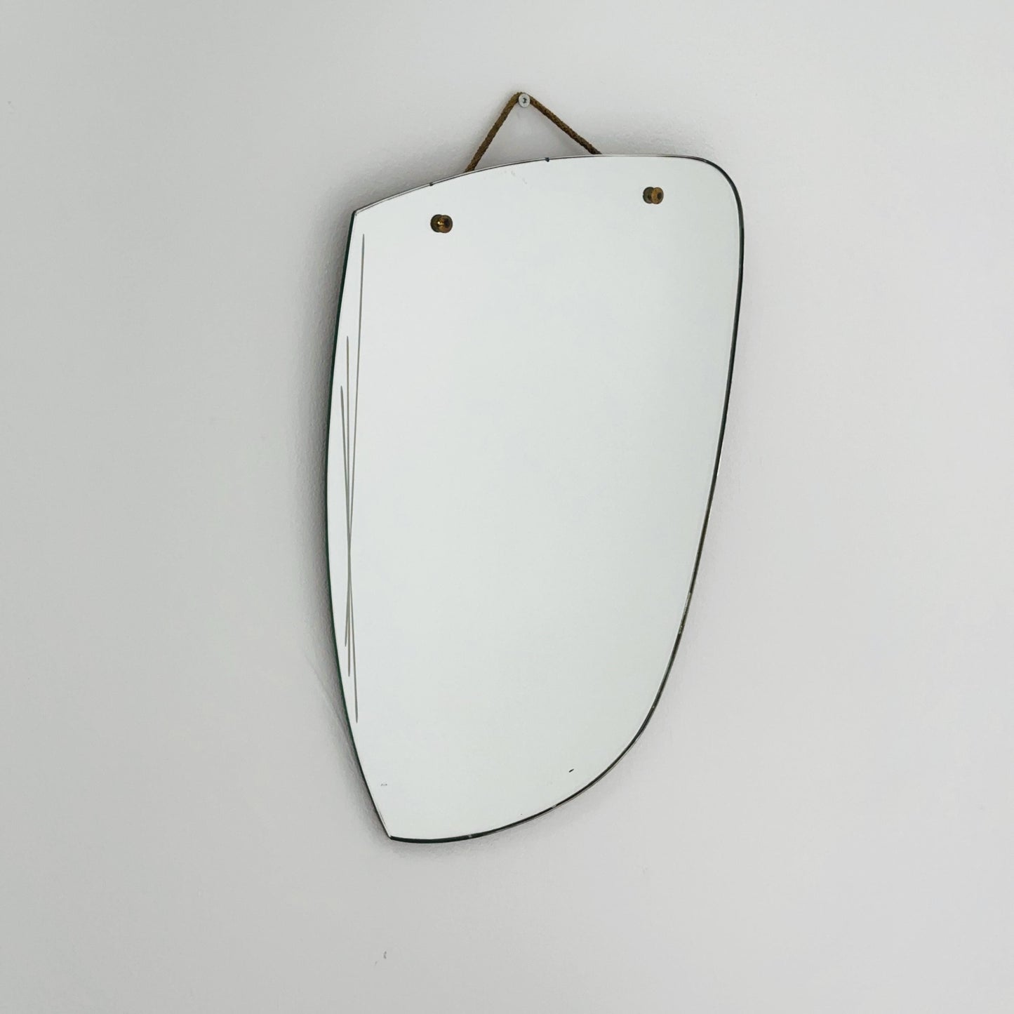 Kristall Mid Century asymmetric wall Mirror by lenzgold Nieren Spiegel - Kidney mirror 1960s rockabilly Germany