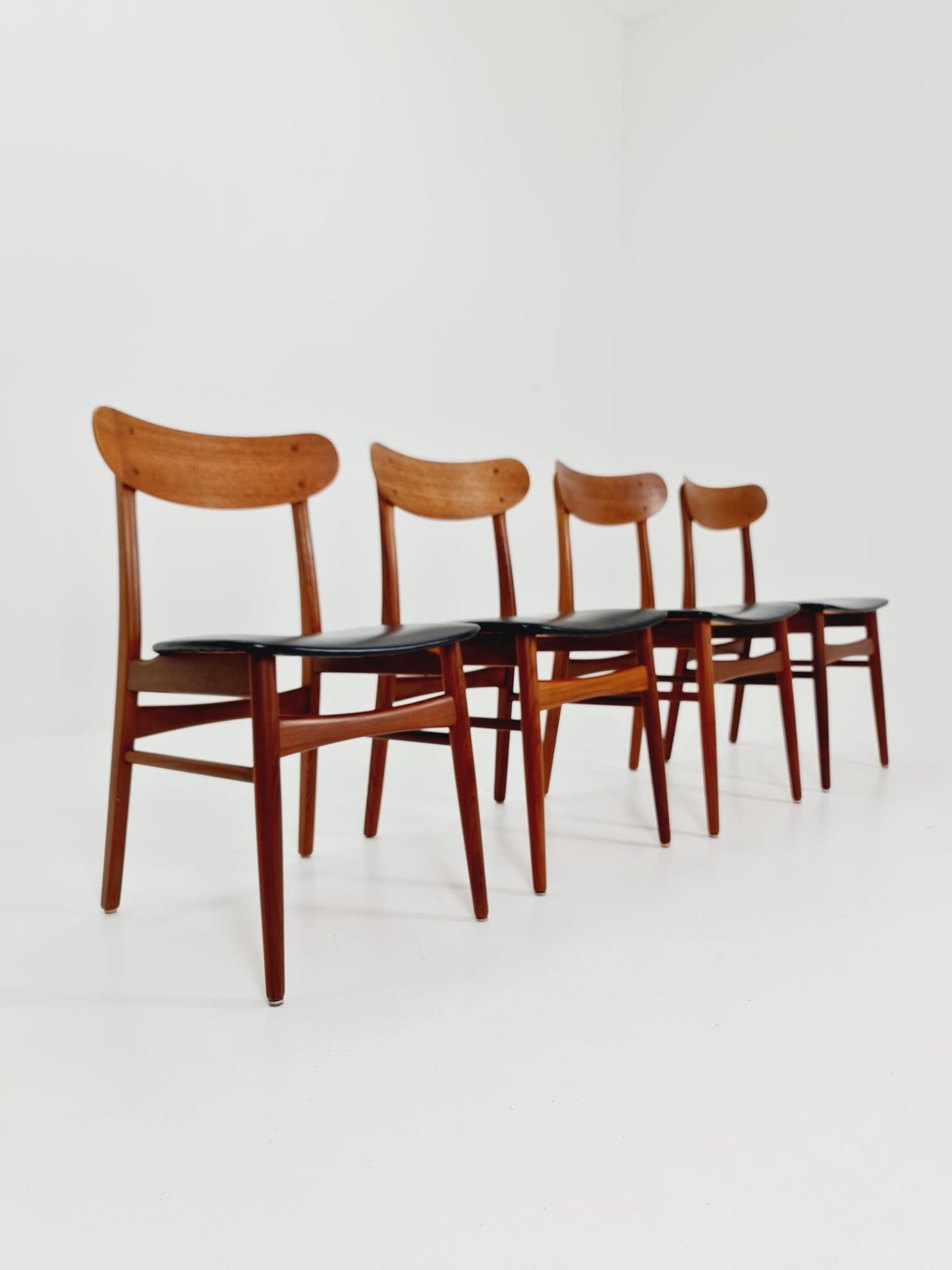 Vintage Danish solid teak dining Chairs By glostrup Denmark , 1960s, Set of 4