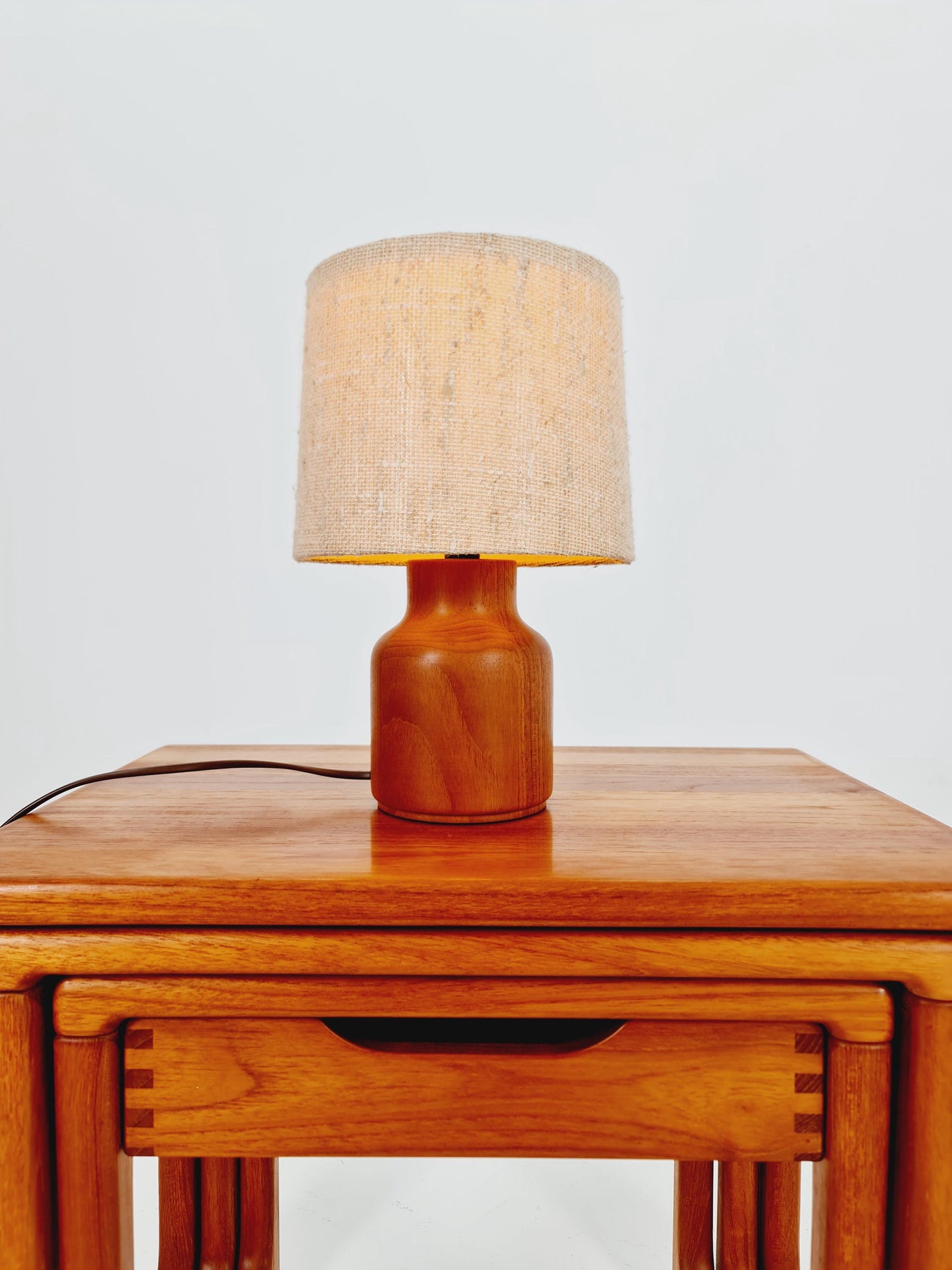 Mid century solid teak table lamp by Bestorm, 1960s