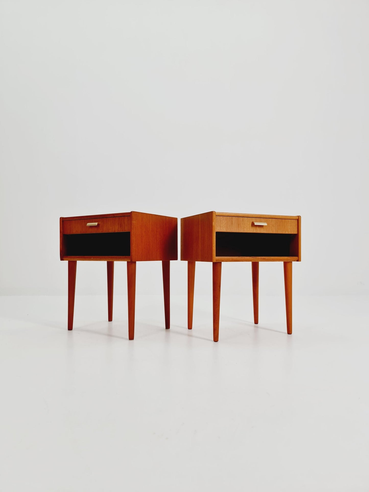 Mid century Danish teak side tables/ Bedside tables/ Nightstands, Denmark, 1960s, set of 2