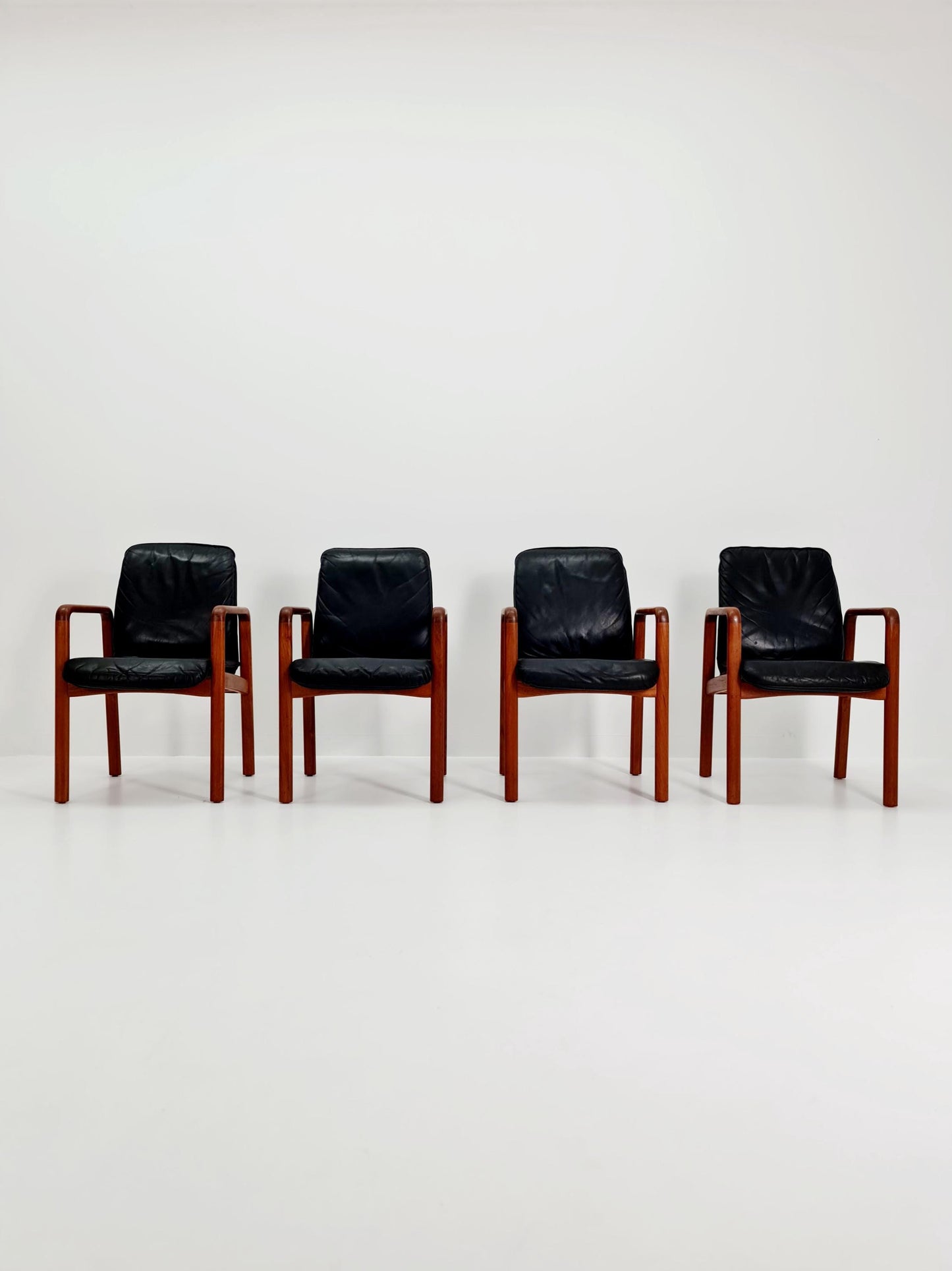 Mid Century Danish solid teak dining Armchairs by Dyrlund, 1970s