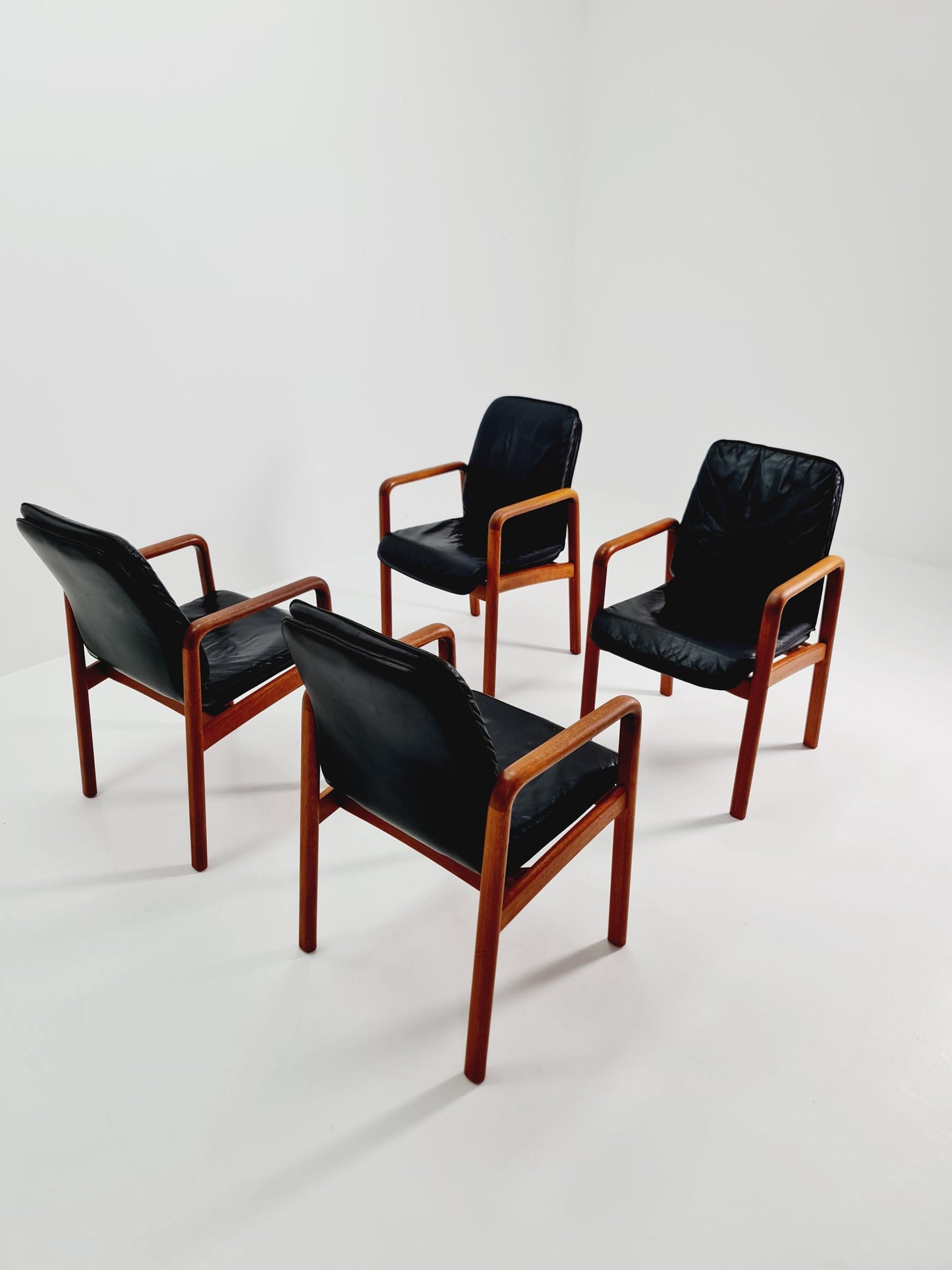Mid Century Danish solid teak dining Armchairs by Dyrlund, 1970s
