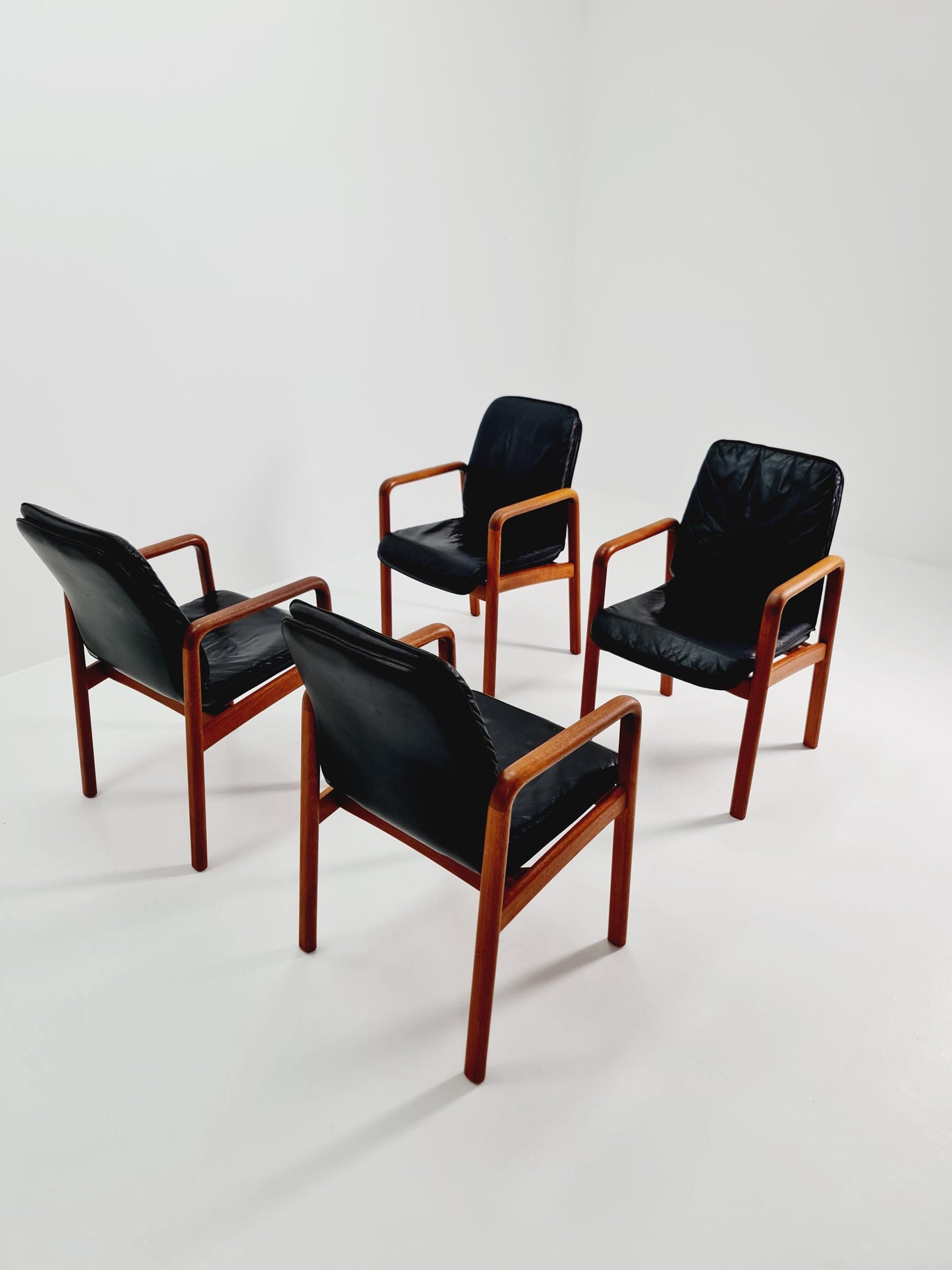 Mid Century Danish solid teak dining Armchairs by Dyrlund, 1970s