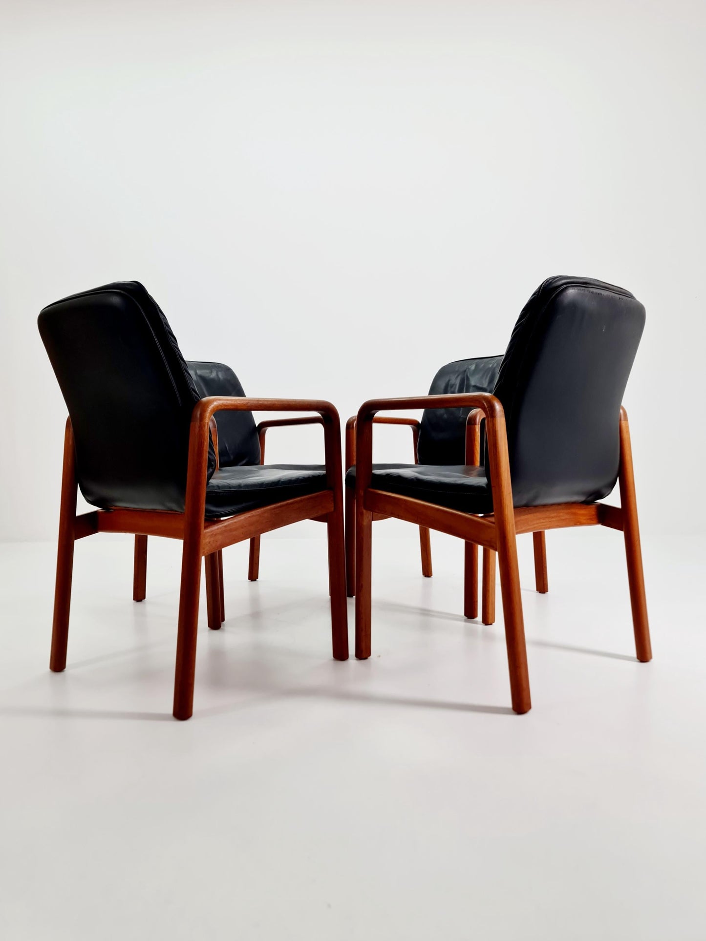 Mid Century Danish solid teak dining Armchairs by Dyrlund, 1970s