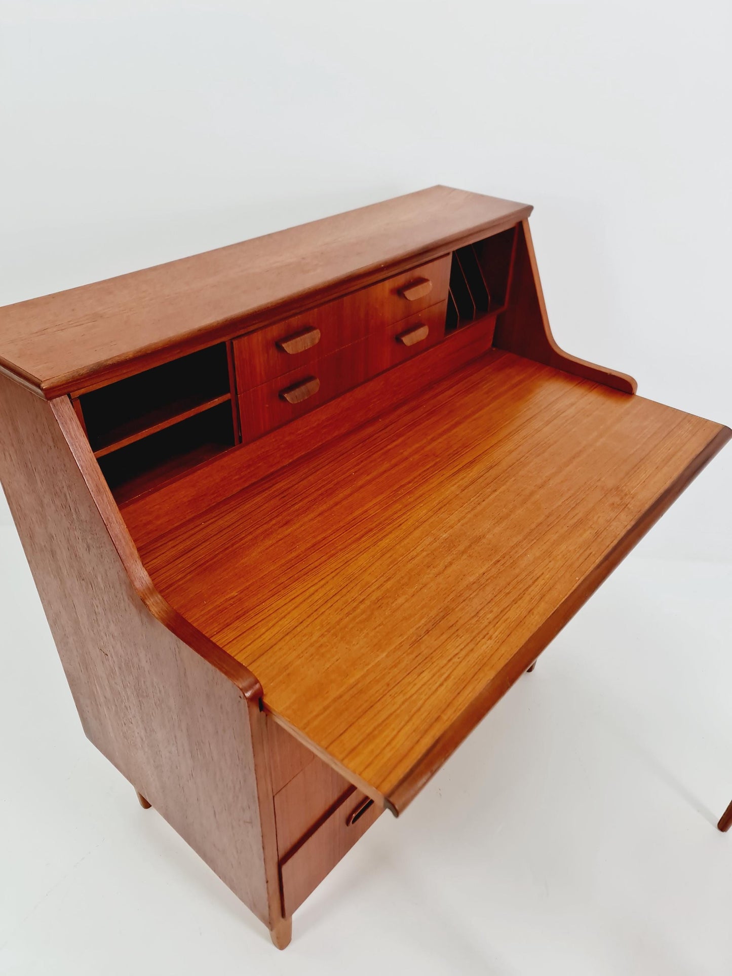 Midcentury Danish vintage teak secretary, table By Arne Wahl Iversen, 1960s