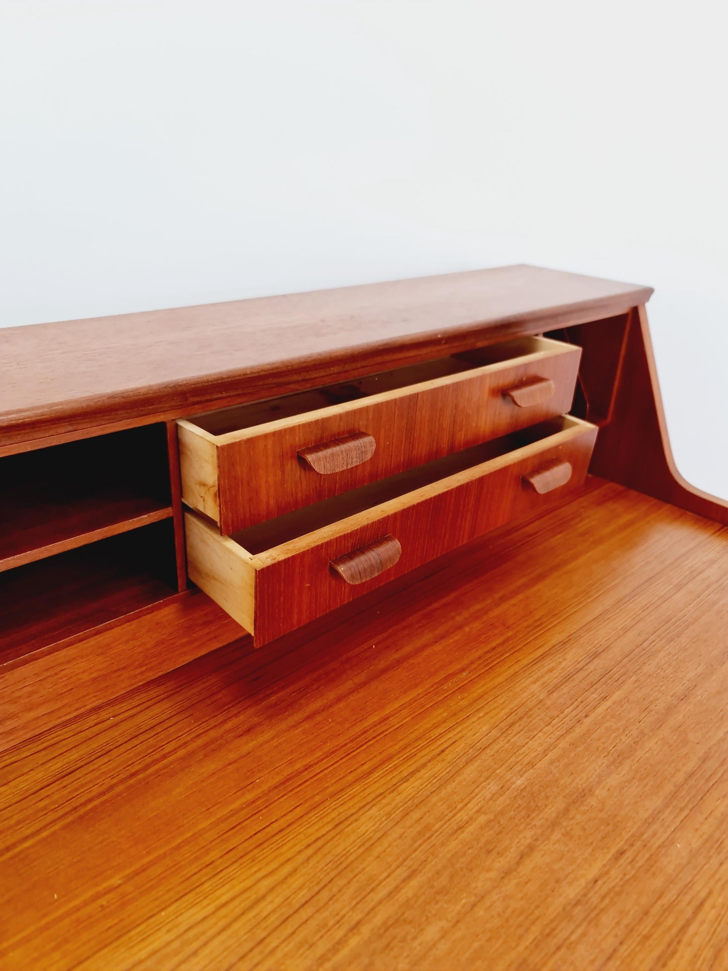 Midcentury Danish vintage teak secretary, table By Arne Wahl Iversen, 1960s