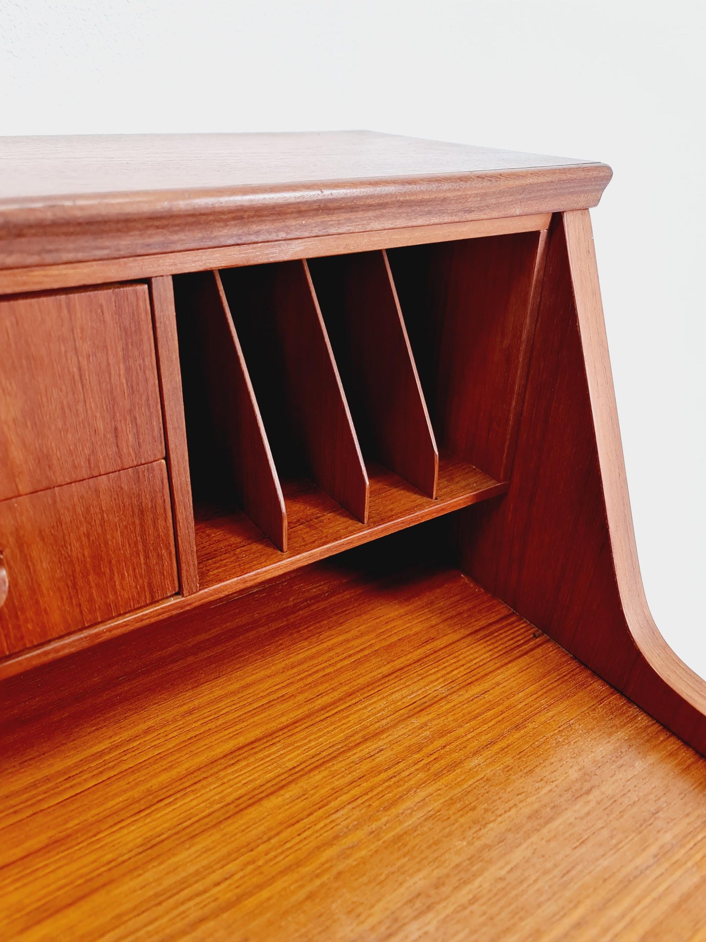 Midcentury Danish vintage teak secretary, table By Arne Wahl Iversen, 1960s
