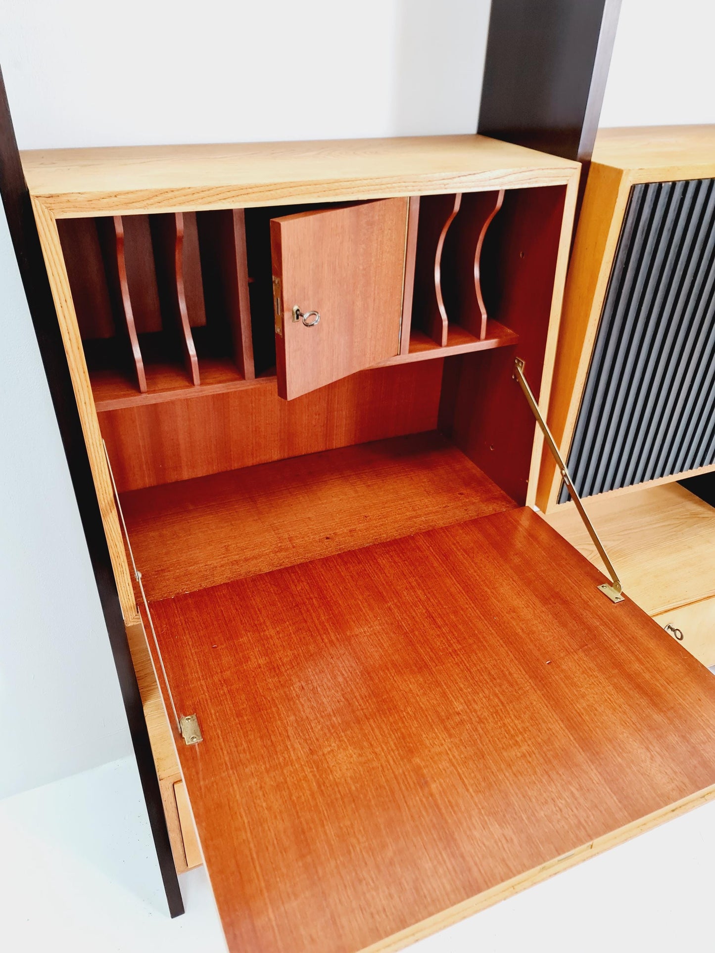 Mid-Century German freestanding vintage library bookcase shelf, 3-parts By Erich Startmann for Idee , 1960s