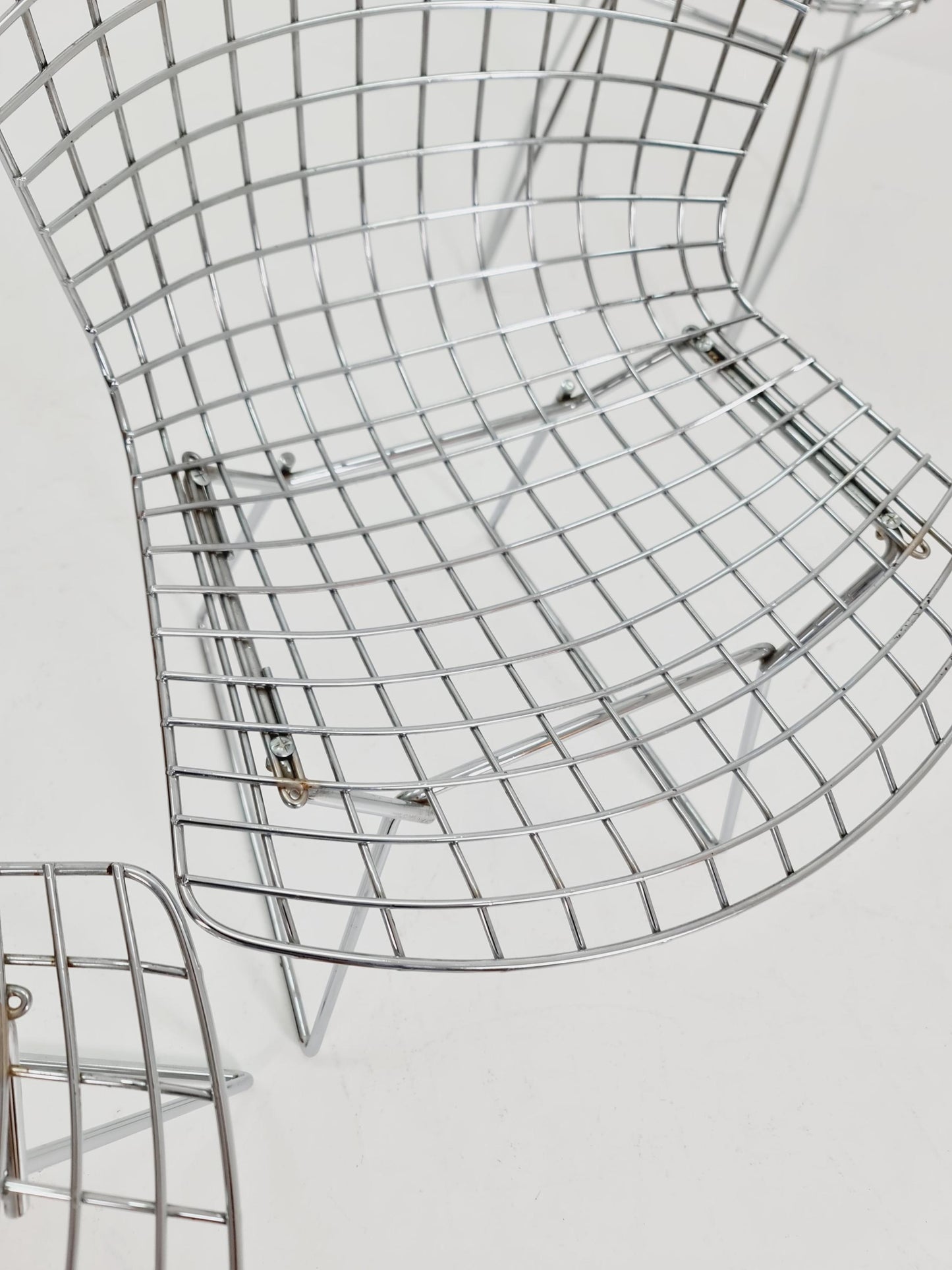 Mid century modern ir By Bertoia Harry for Knoll Iconic dining chairs 1960s, Set of 5