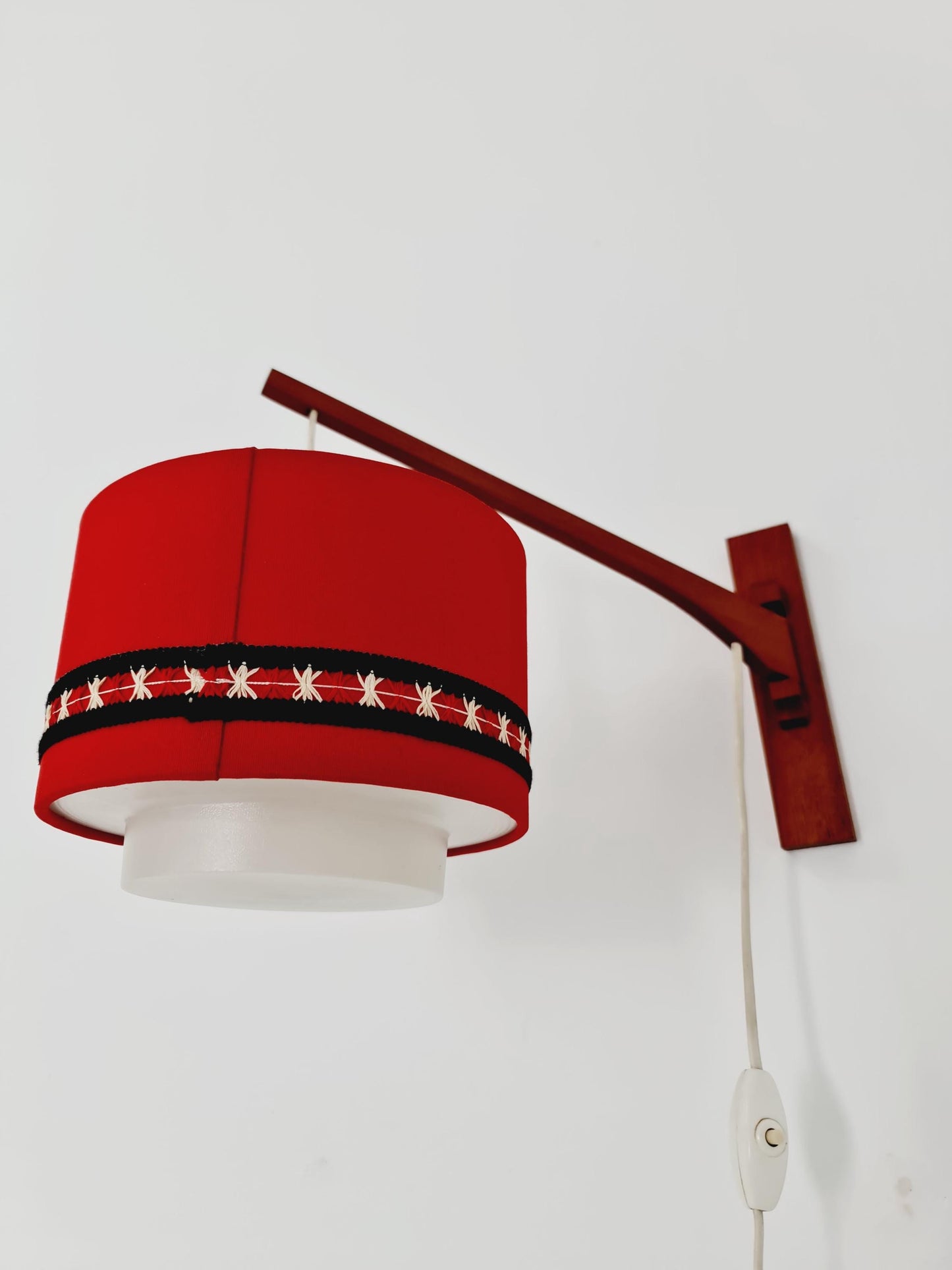 Danish Teak wall Lamp with nice Shade BY ARO Leuchte 1960s