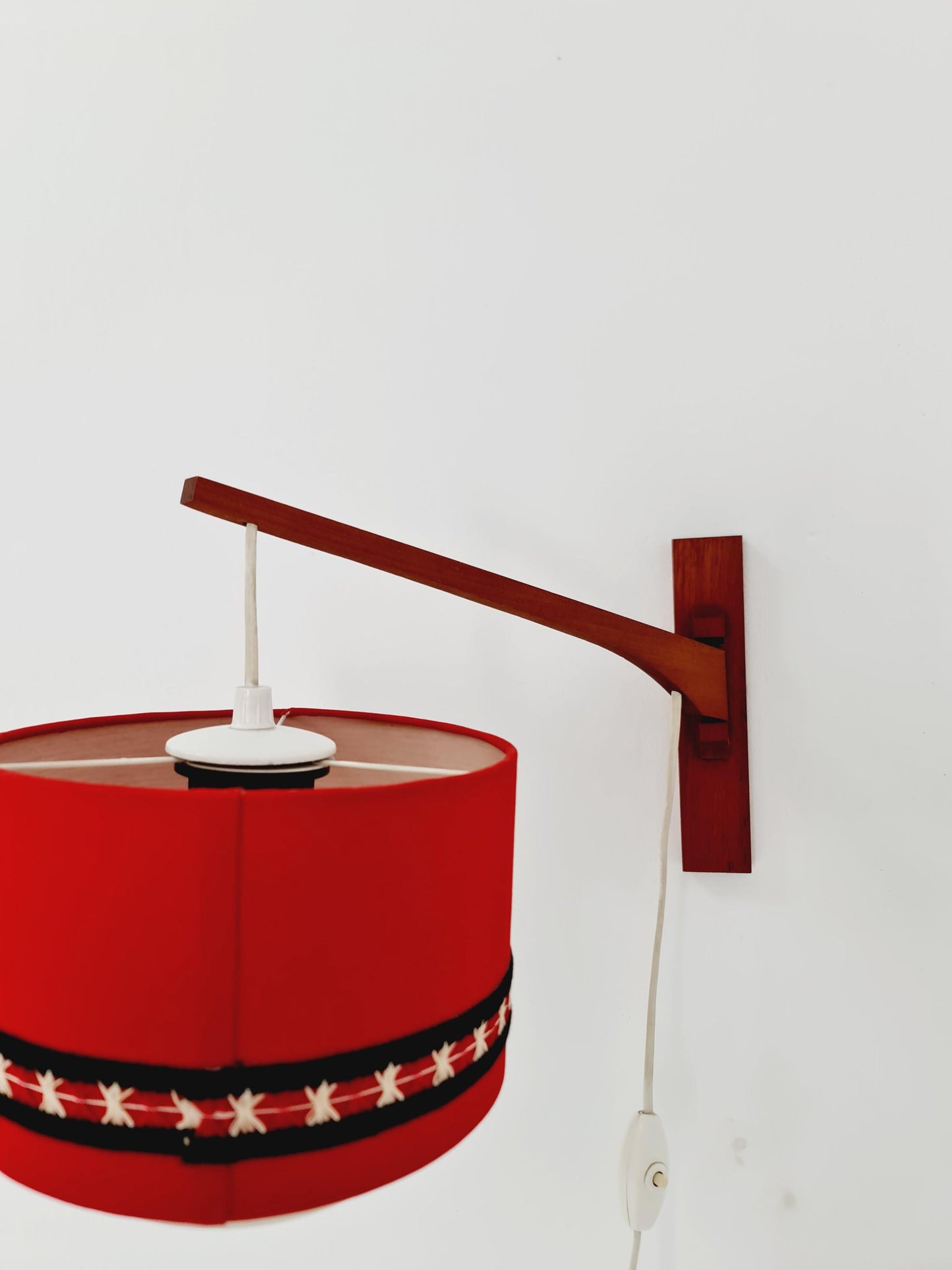 Danish Teak wall Lamp with nice Shade BY ARO Leuchte 1960s