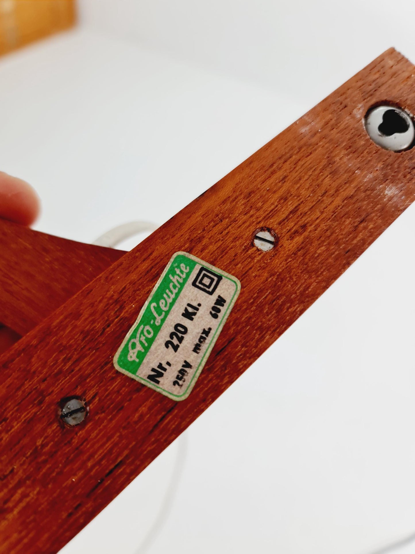 Danish Teak wall Lamp with nice Shade BY ARO Leuchte 1960s