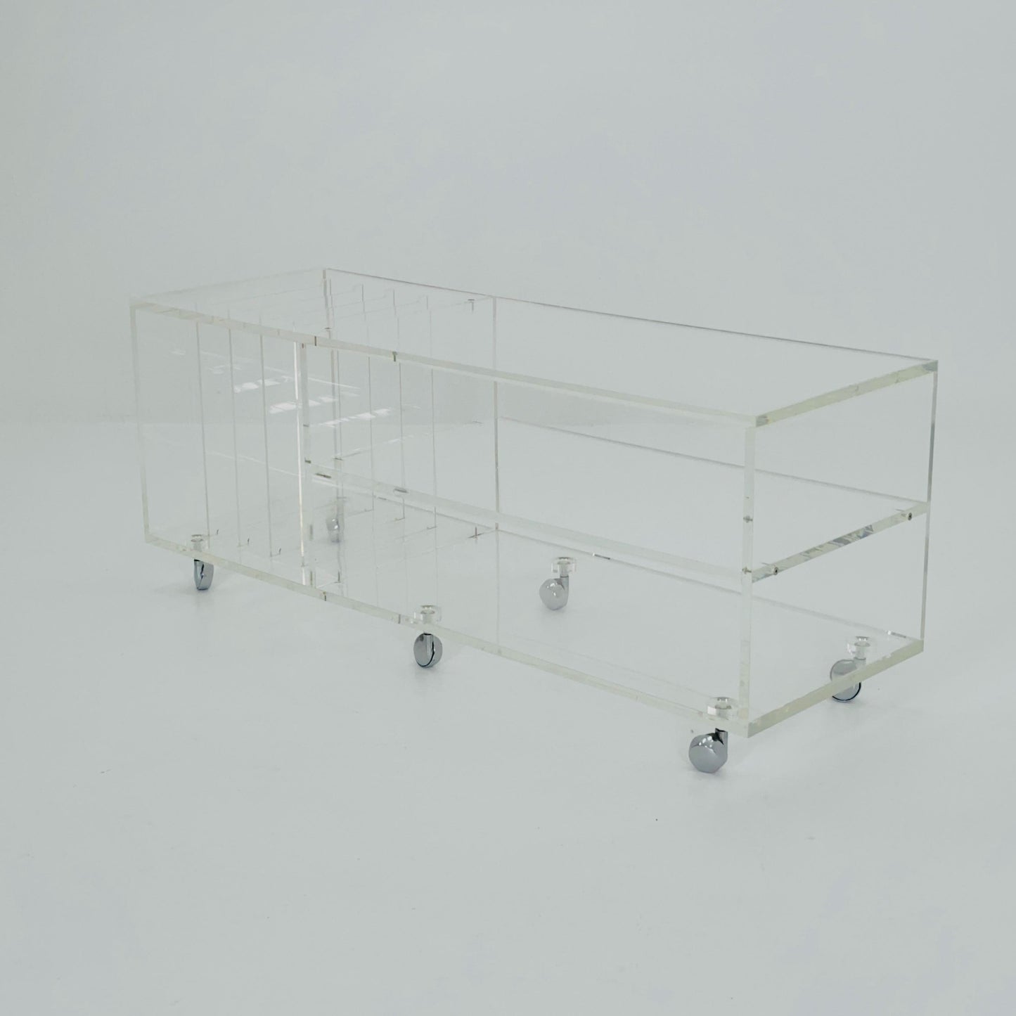 Space age Plexiglass vinyl coffee table - sideboard /Trolly by Michel Dumas for Roche Bobois 1970s