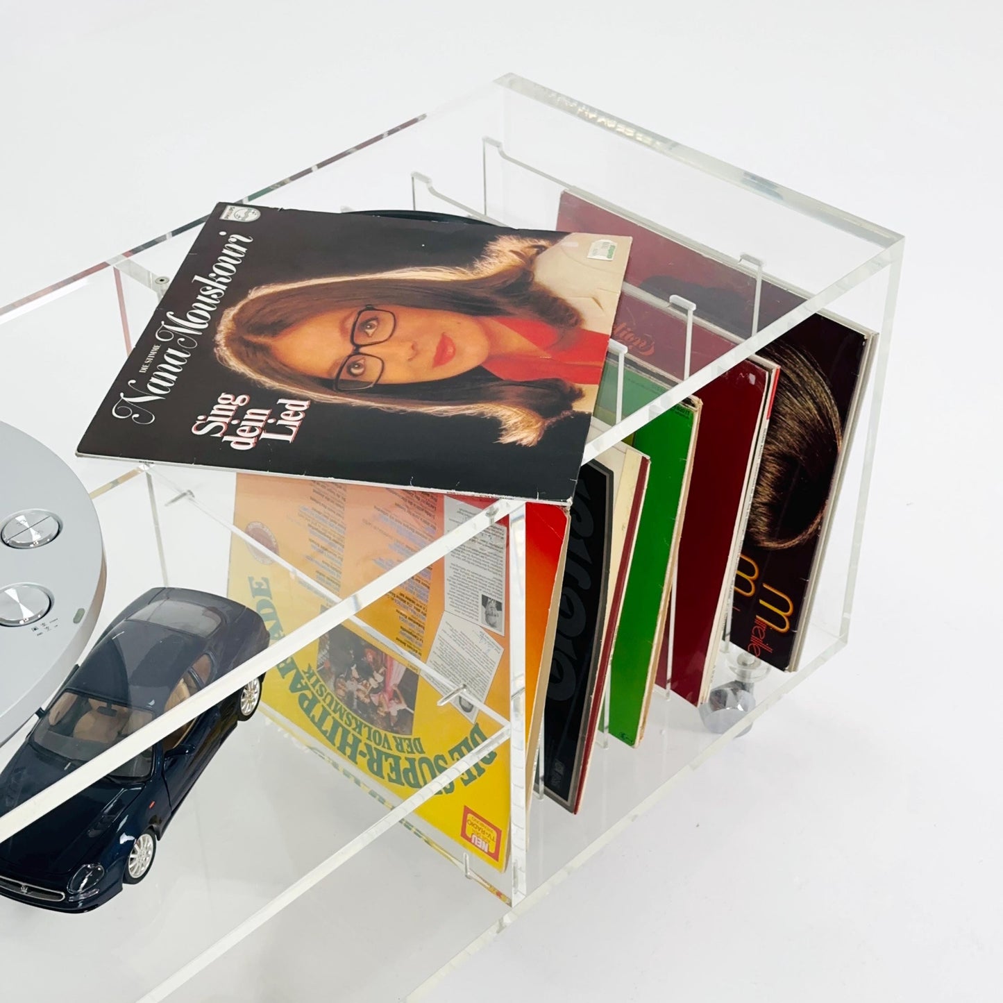 Space age Plexiglass vinyl coffee table - sideboard /Trolly by Michel Dumas for Roche Bobois 1970s