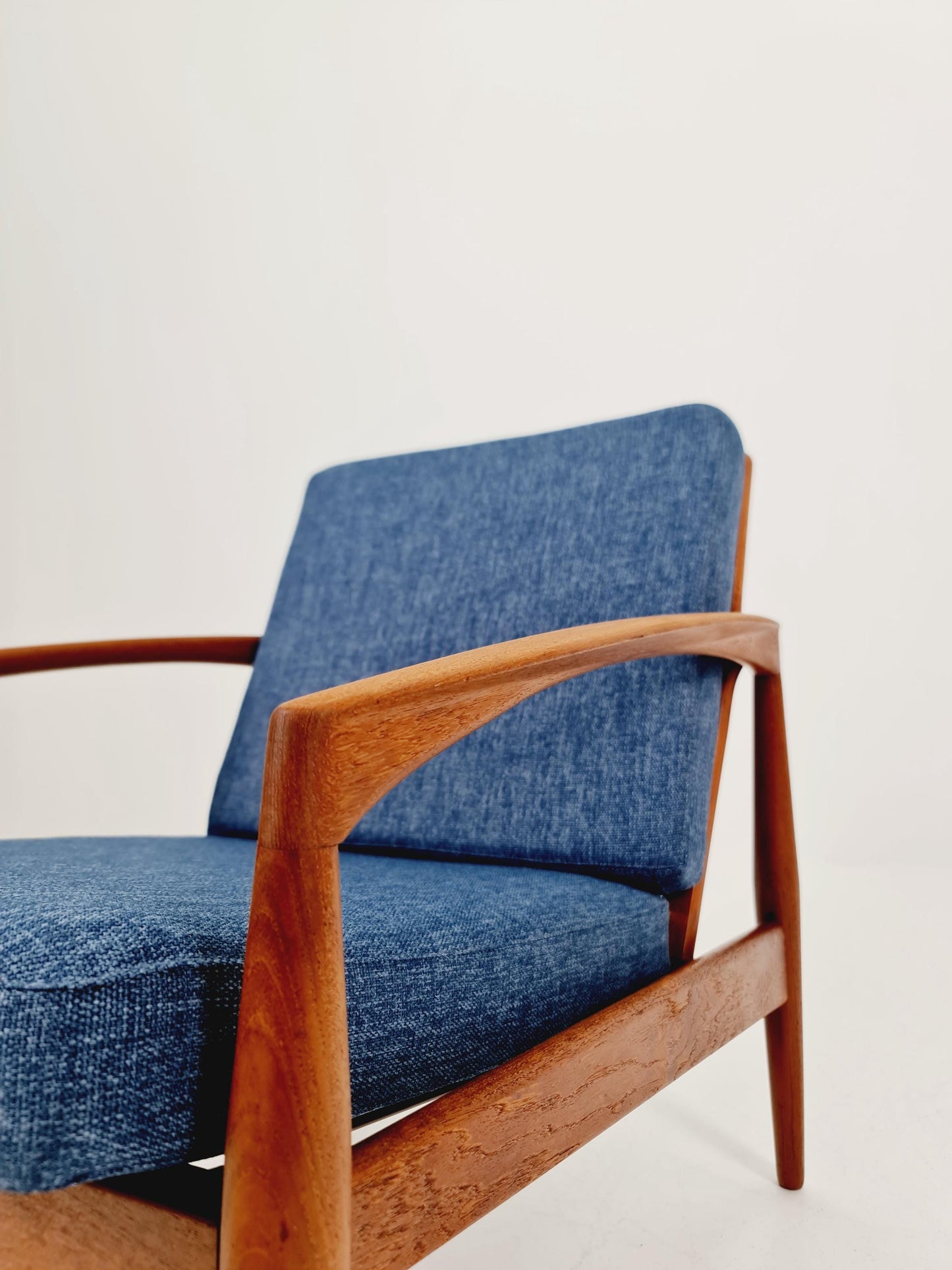 Mid-century Rare Danish teak Paper knife lounge chair/ Easy chair by Kai kristiansen For Magnus olsen Model 121 , 1960s