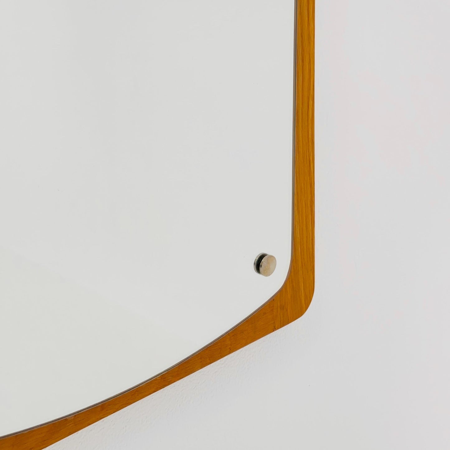 Mid century Scandinavian Teak Mirror with Curved Glass, by Eriksmålaglas Sweden 1960s