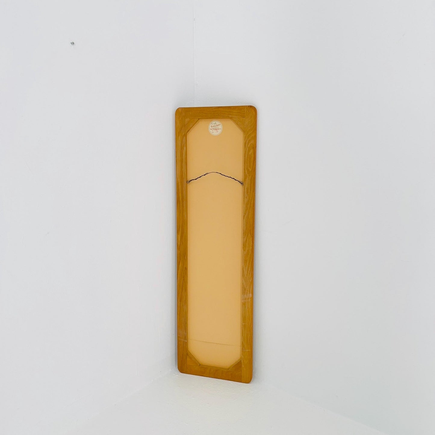 Mid century Scandinavian Teak Mirror with Curved Glass, by Eriksmålaglas Sweden 1960s