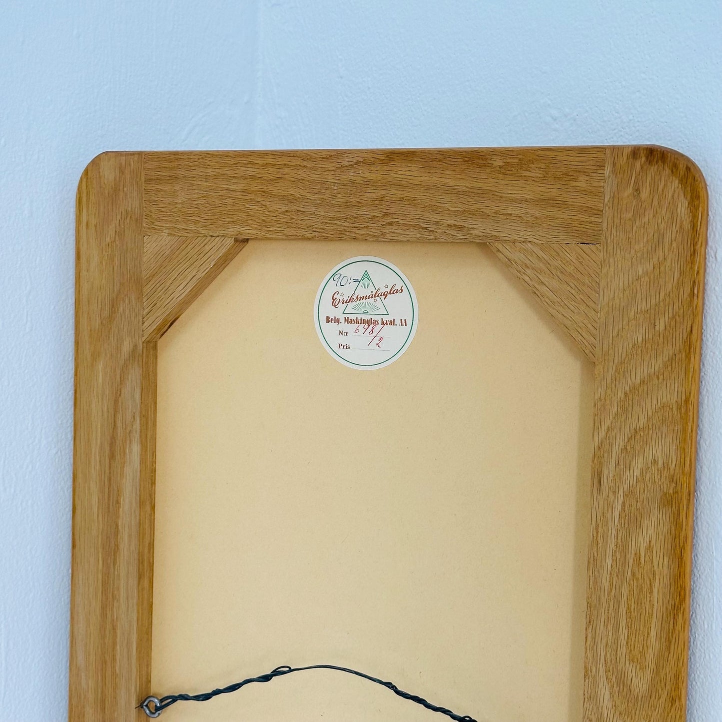 Mid century Scandinavian Teak Mirror with Curved Glass, by Eriksmålaglas Sweden 1960s