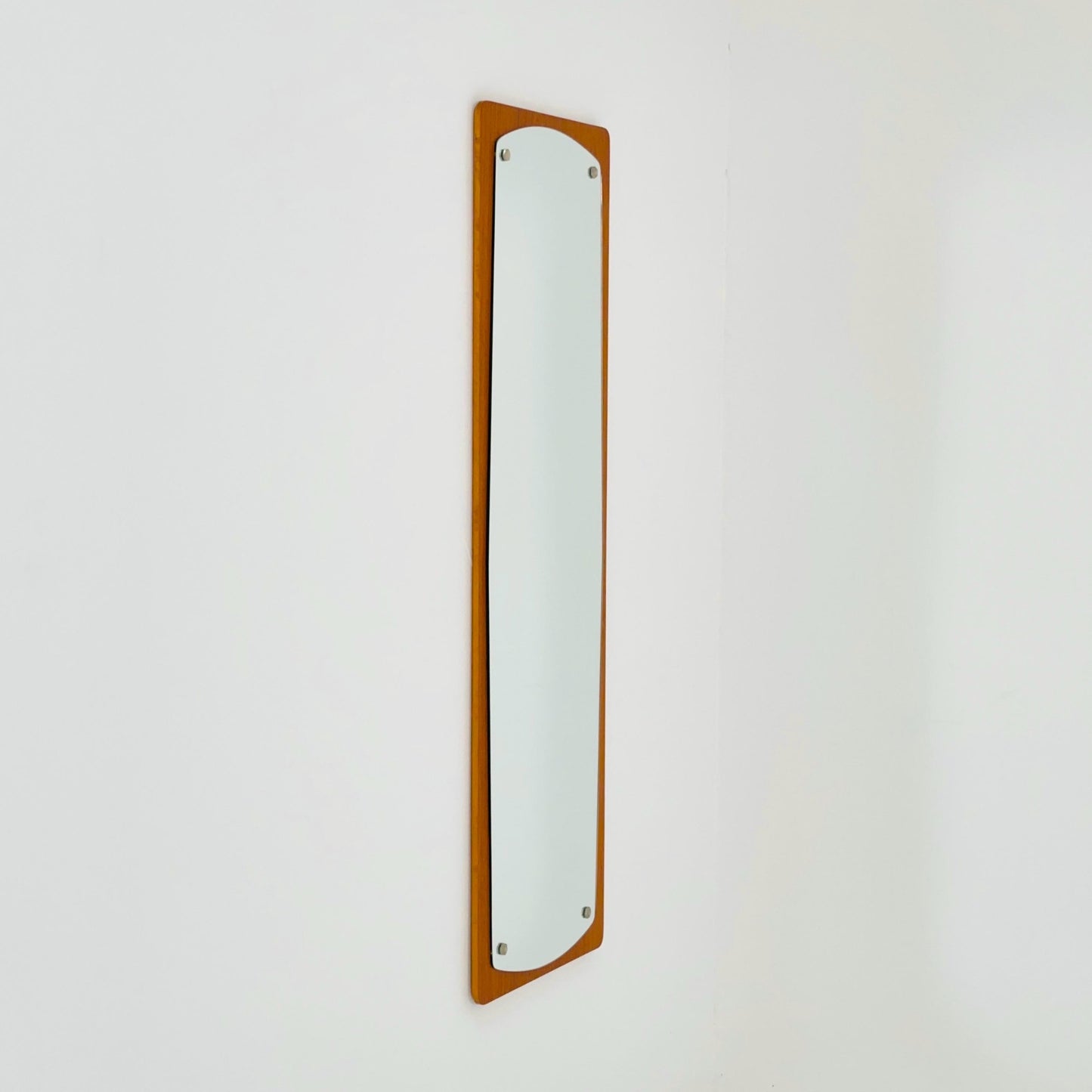 Mid century Scandinavian Mirror with Curved Glass, by Eriksmålaglas Sweden 1960s