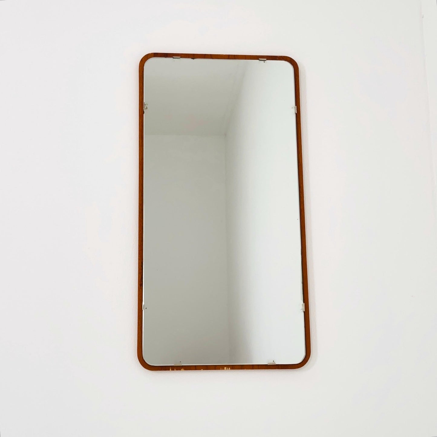 Mid century Scandinavian Mirror with Curved Glass, by Eriksmålaglas Sweden 1960s