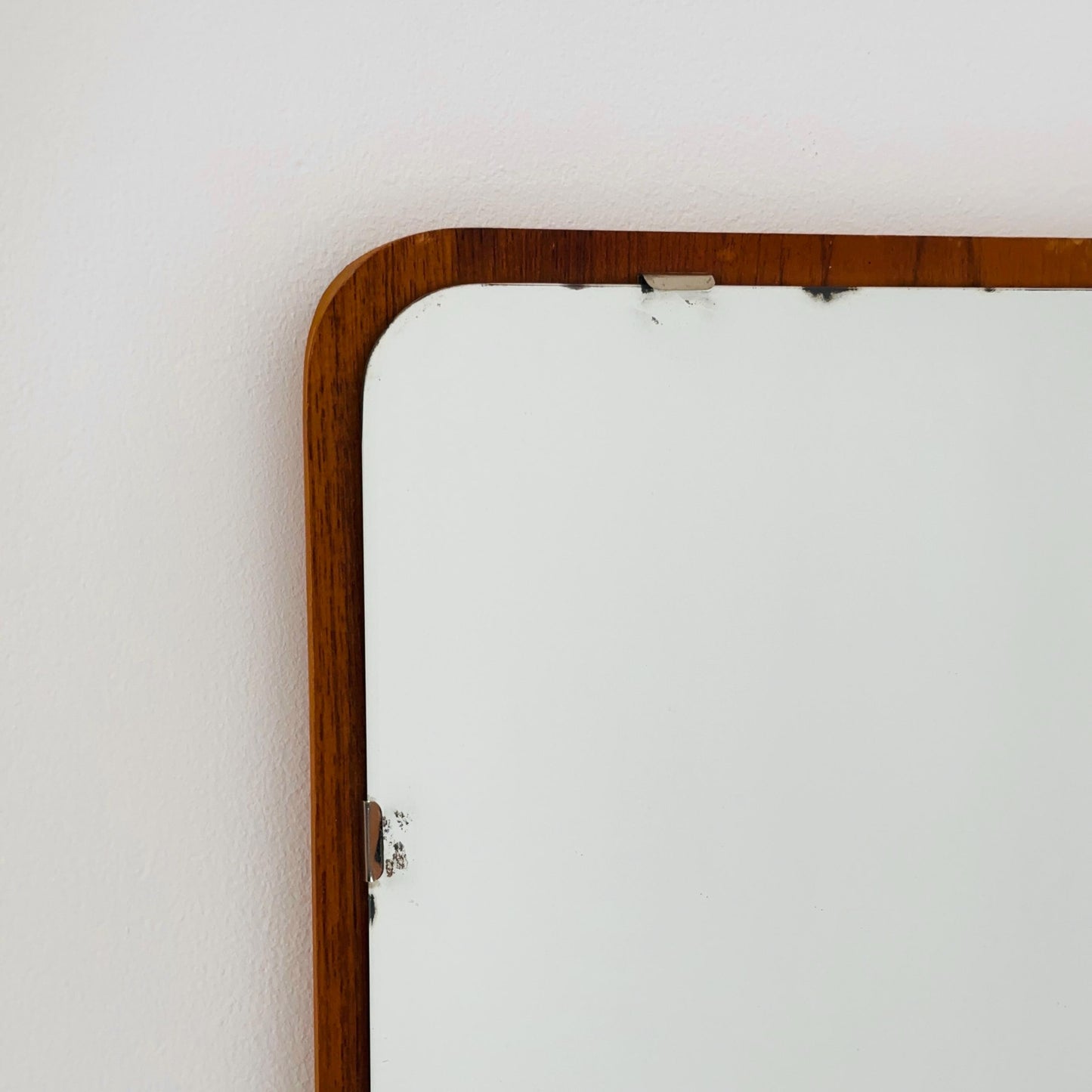 Mid century Scandinavian Mirror with Curved Glass, by Eriksmålaglas Sweden 1960s