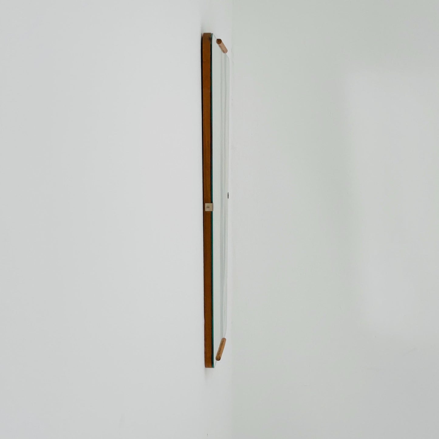 Mid century Scandinavian Mirror with Curved Glass, by Eriksmålaglas Sweden 1960s