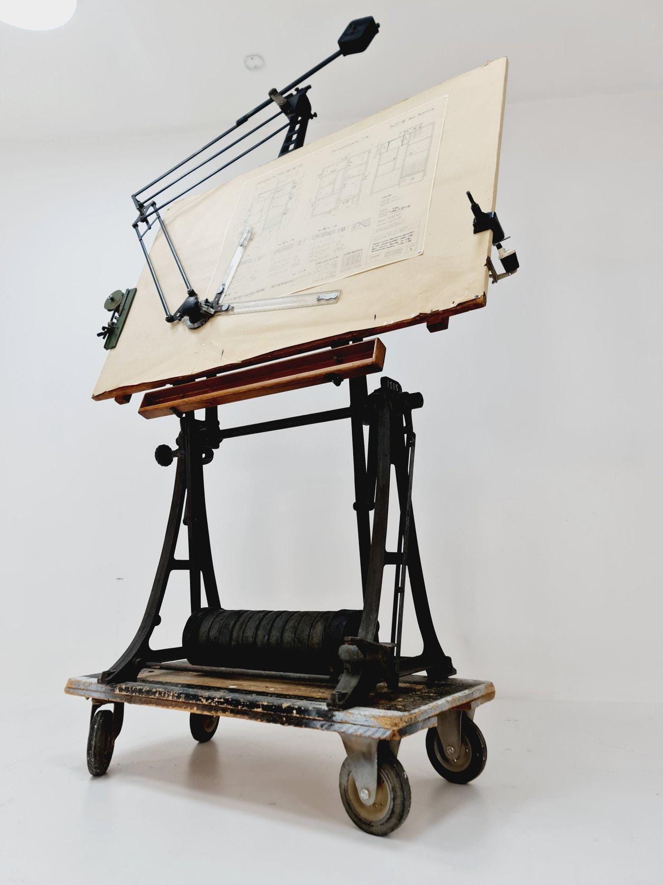 Mid century architectural drawing table by Franz Kuhlmann for ISIS - Wood, Metal - 1950s. Germany