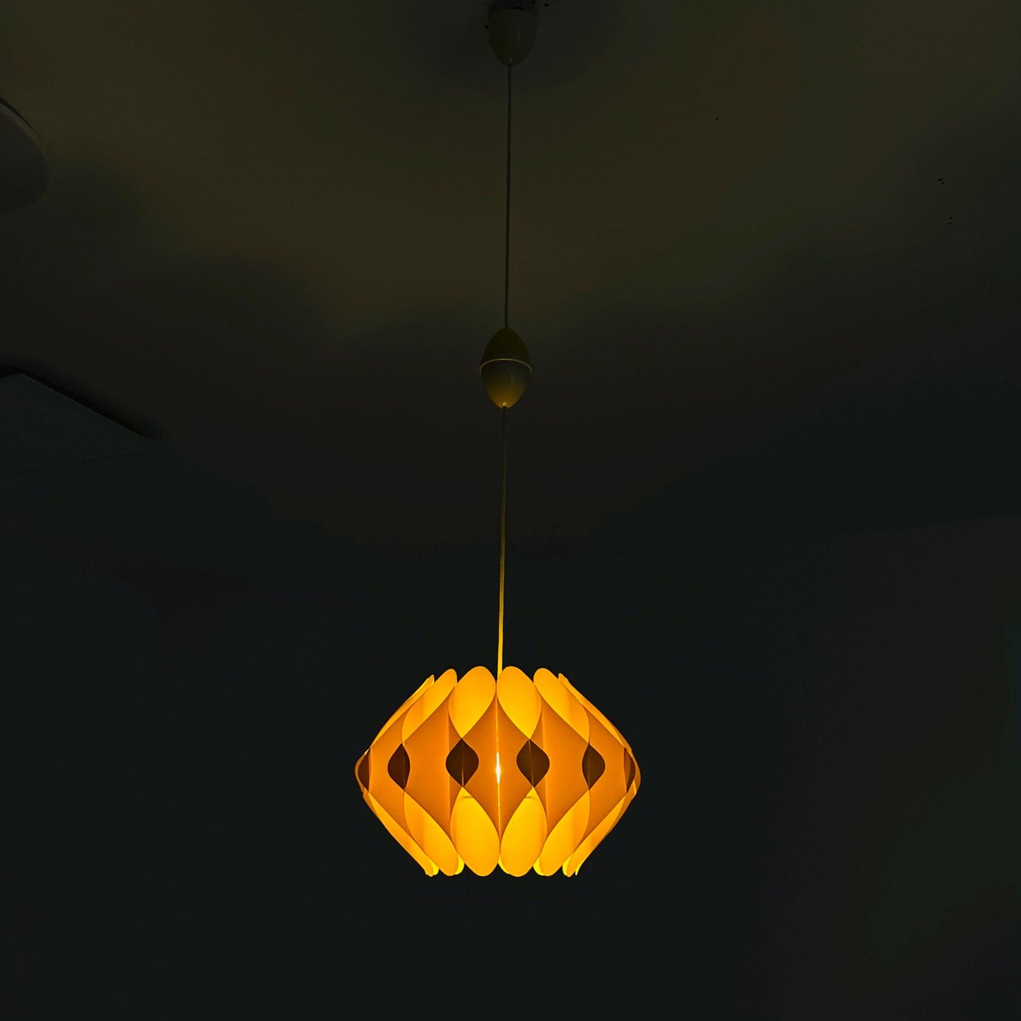 Mid century yellow Pendant Lamp by Lars Schiøler for Hoyrup, 1960s , Denmark