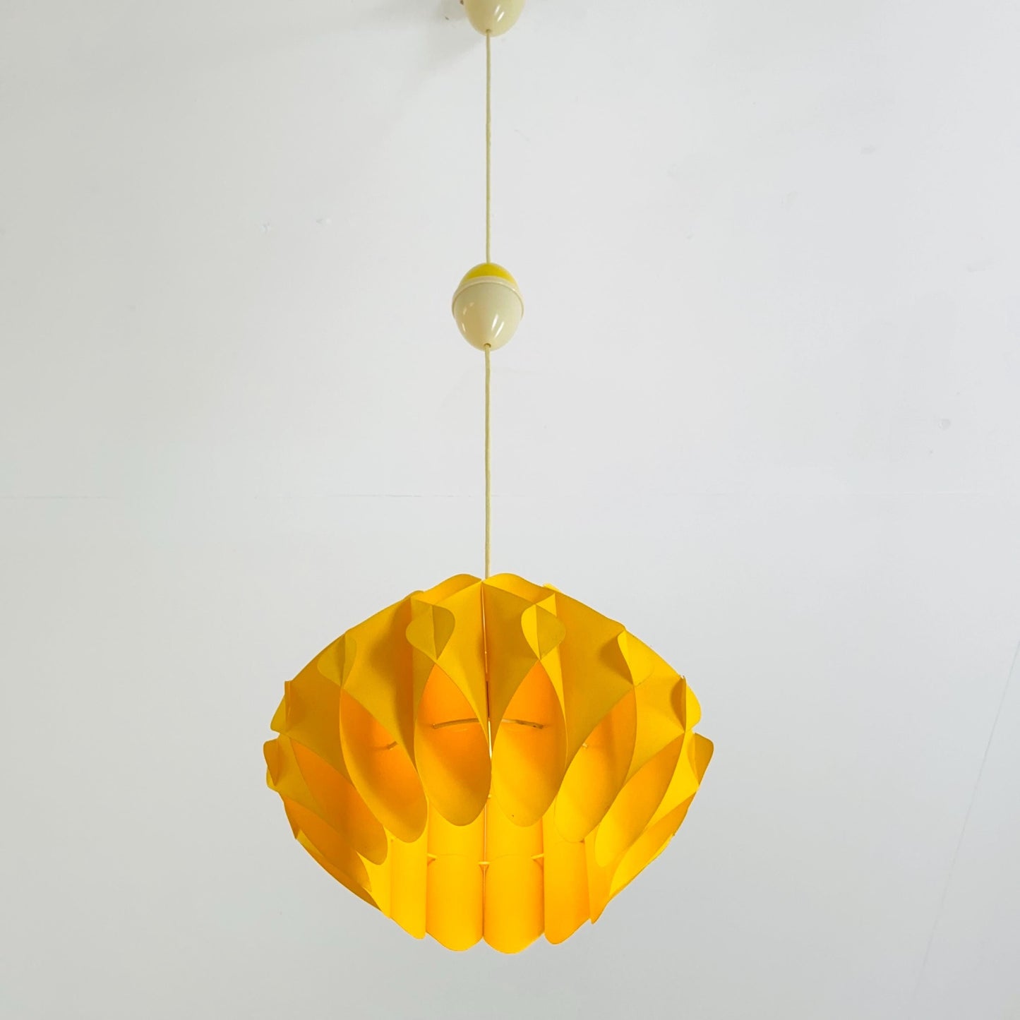 Mid century yellow Pendant Lamp by Lars Schiøler for Hoyrup, 1960s , Denmark