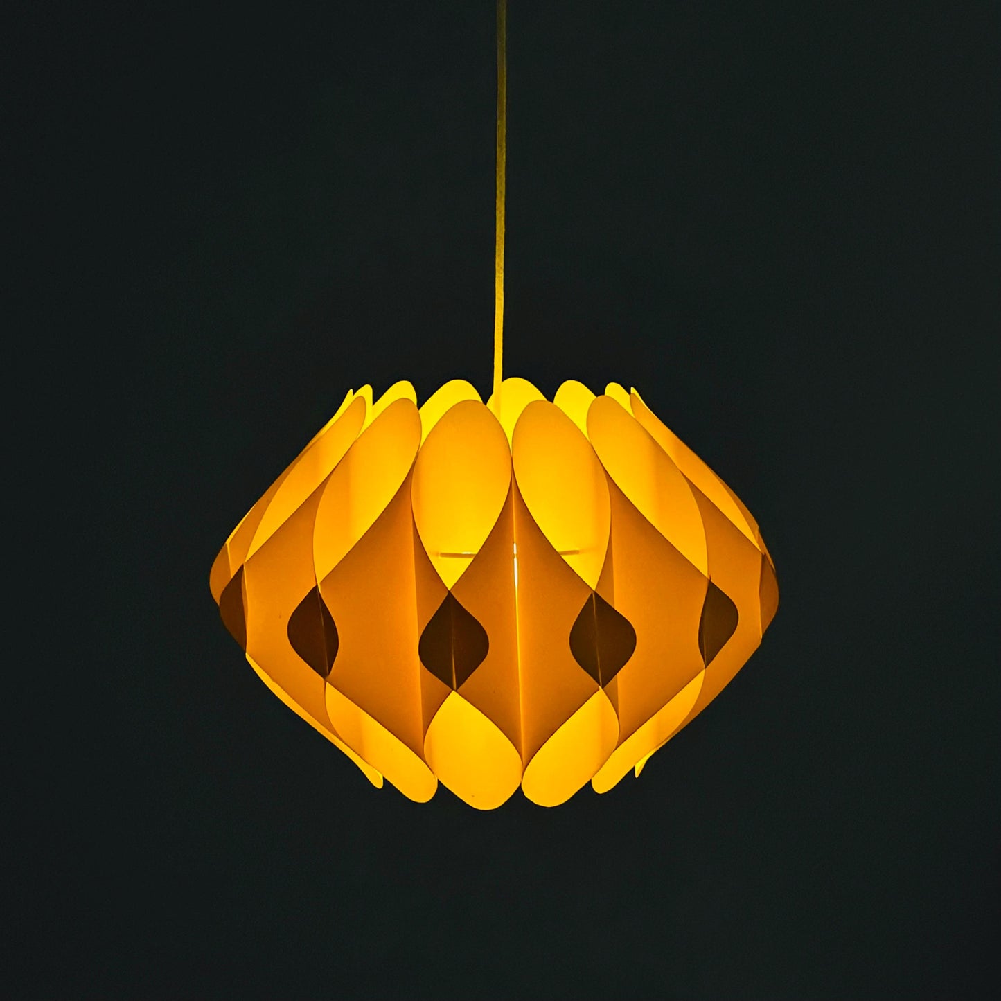Mid century yellow Pendant Lamp by Lars Schiøler for Hoyrup, 1960s , Denmark