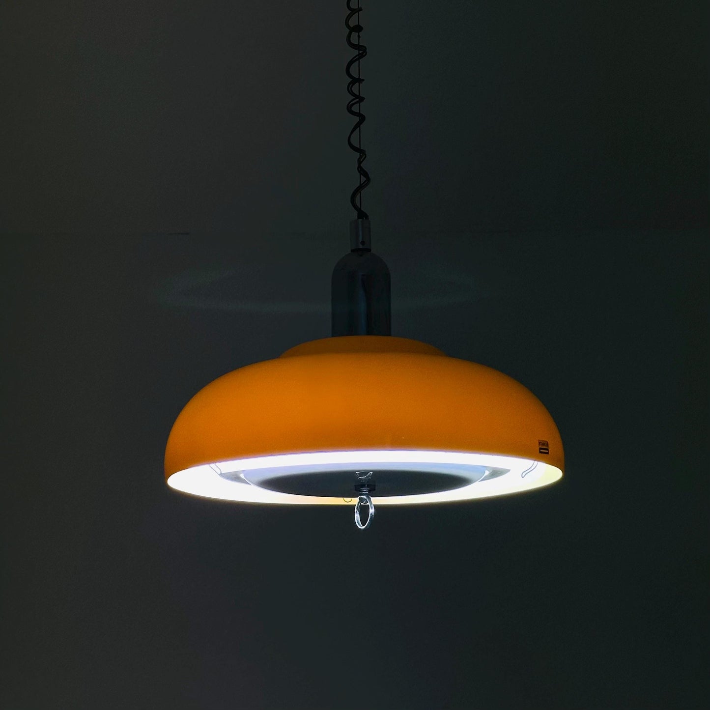 Space Age Orange Adjustable Pendant Lamp by Starlux, 1970s