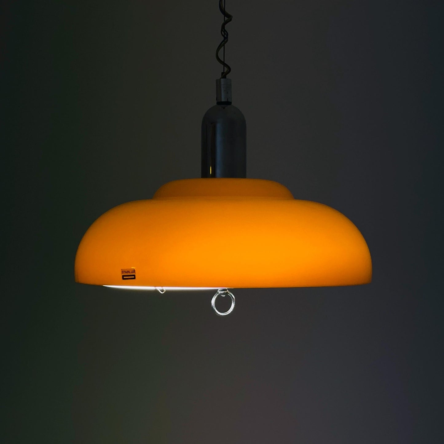 Space Age Orange Adjustable Pendant Lamp by Starlux, 1970s