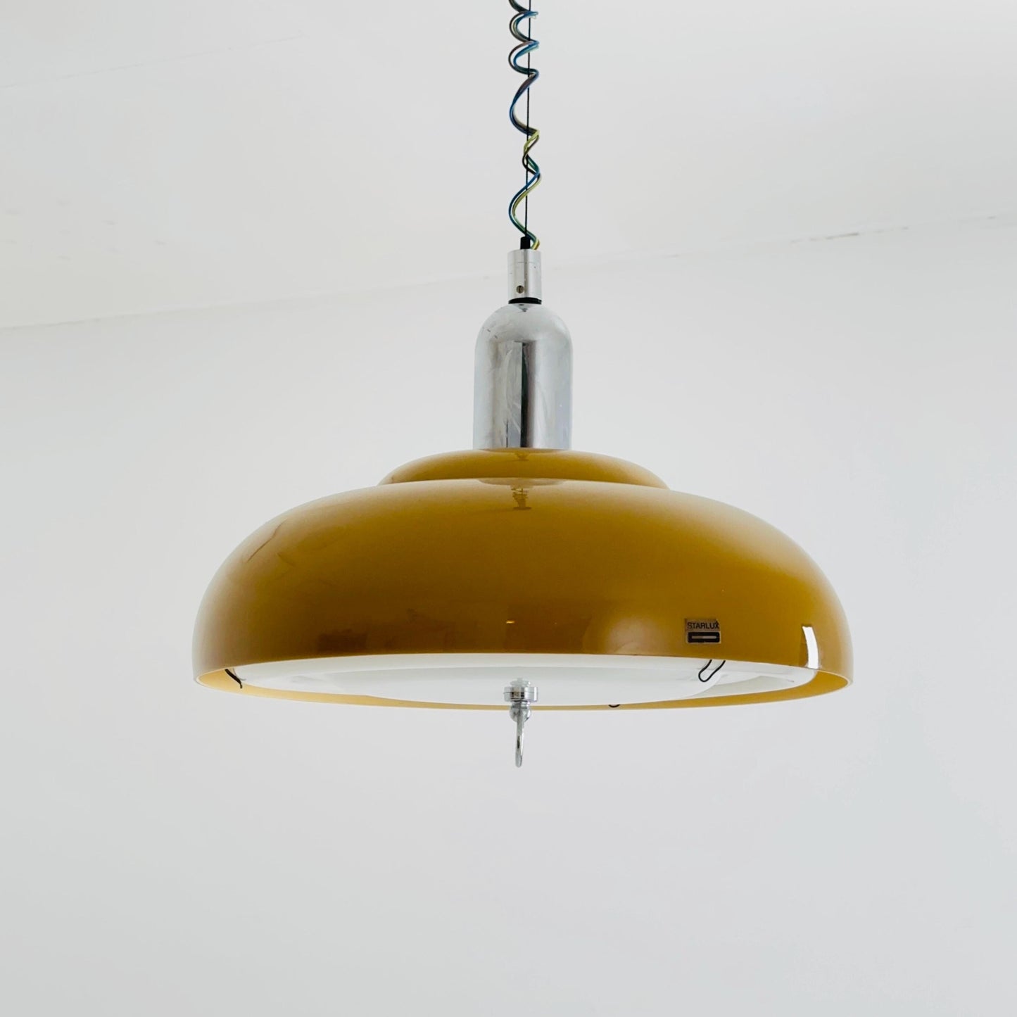 Space Age Orange Adjustable Pendant Lamp by Starlux, 1970s
