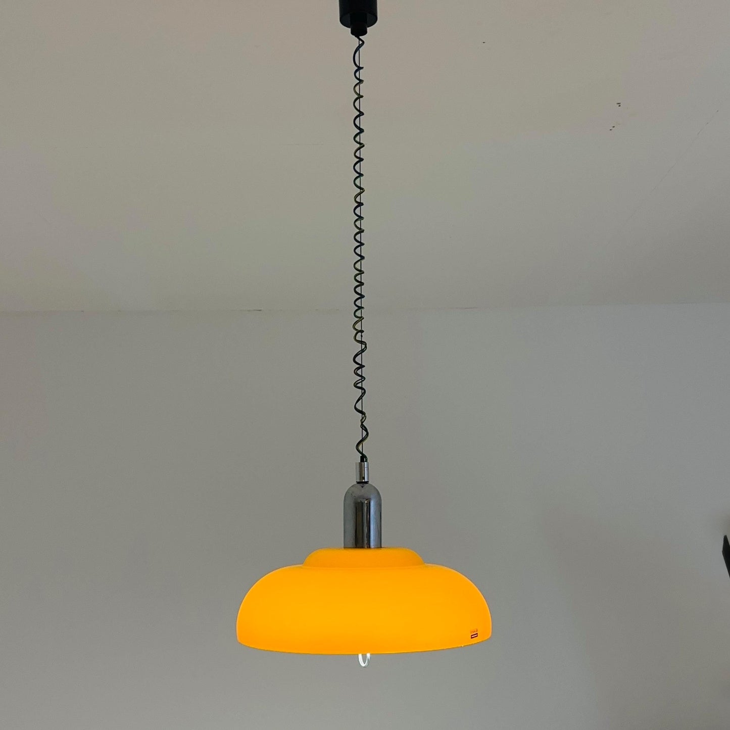 Space Age Orange Adjustable Pendant Lamp by Starlux, 1970s