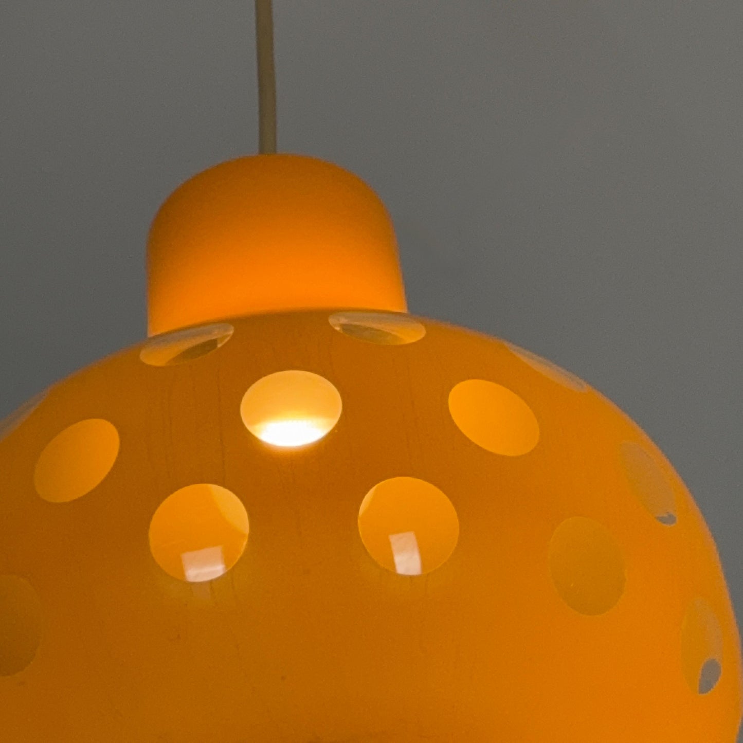 Mid century , Glashütte “Limburg” Pendant Lamp in Orange Glass - Model 1486 ,1970s
